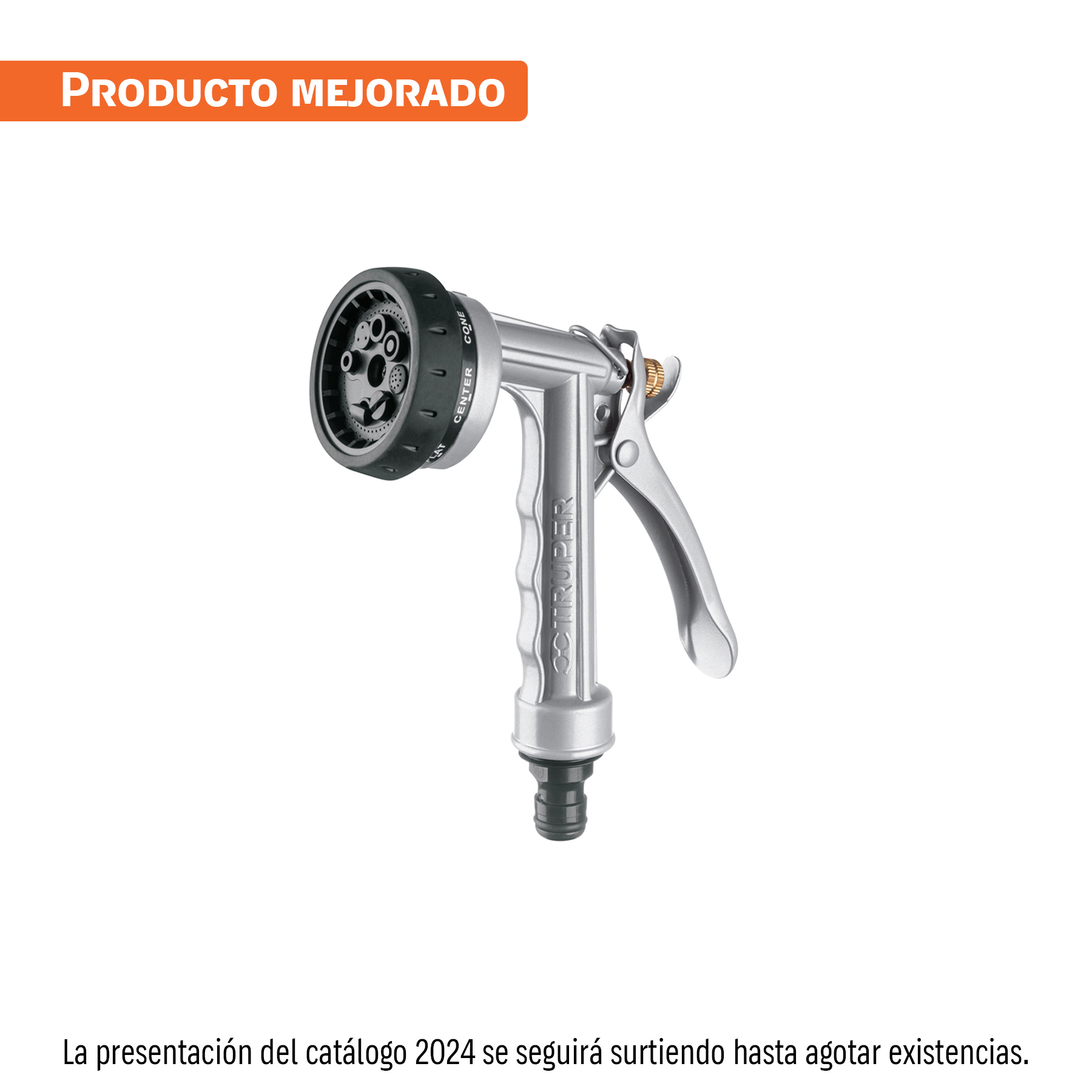 Pistola metálica para riego, 8 funciones, TRUPER TRUPER