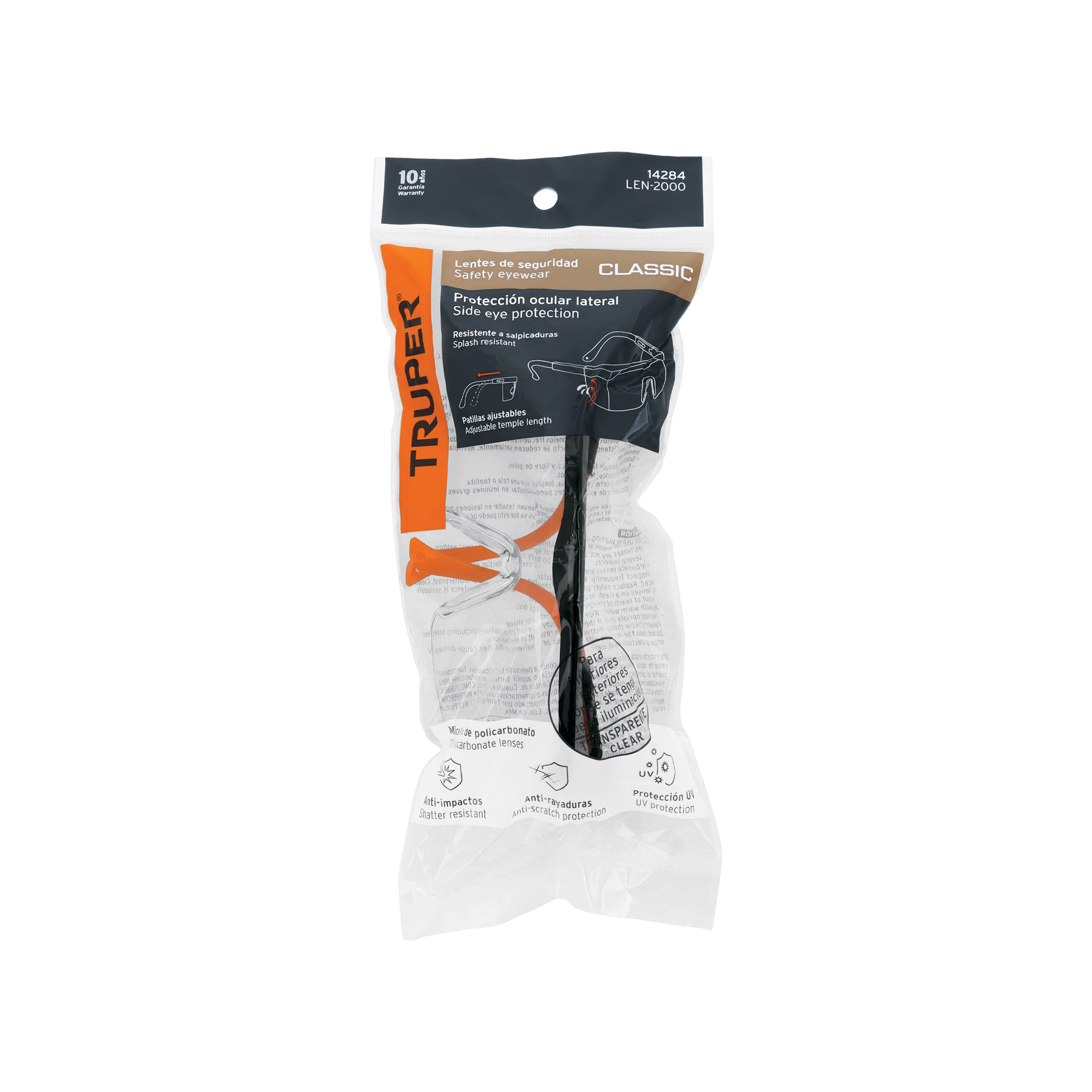 Lentes de seguridad ajustables transparentes, TRUPER Classic TRUPER