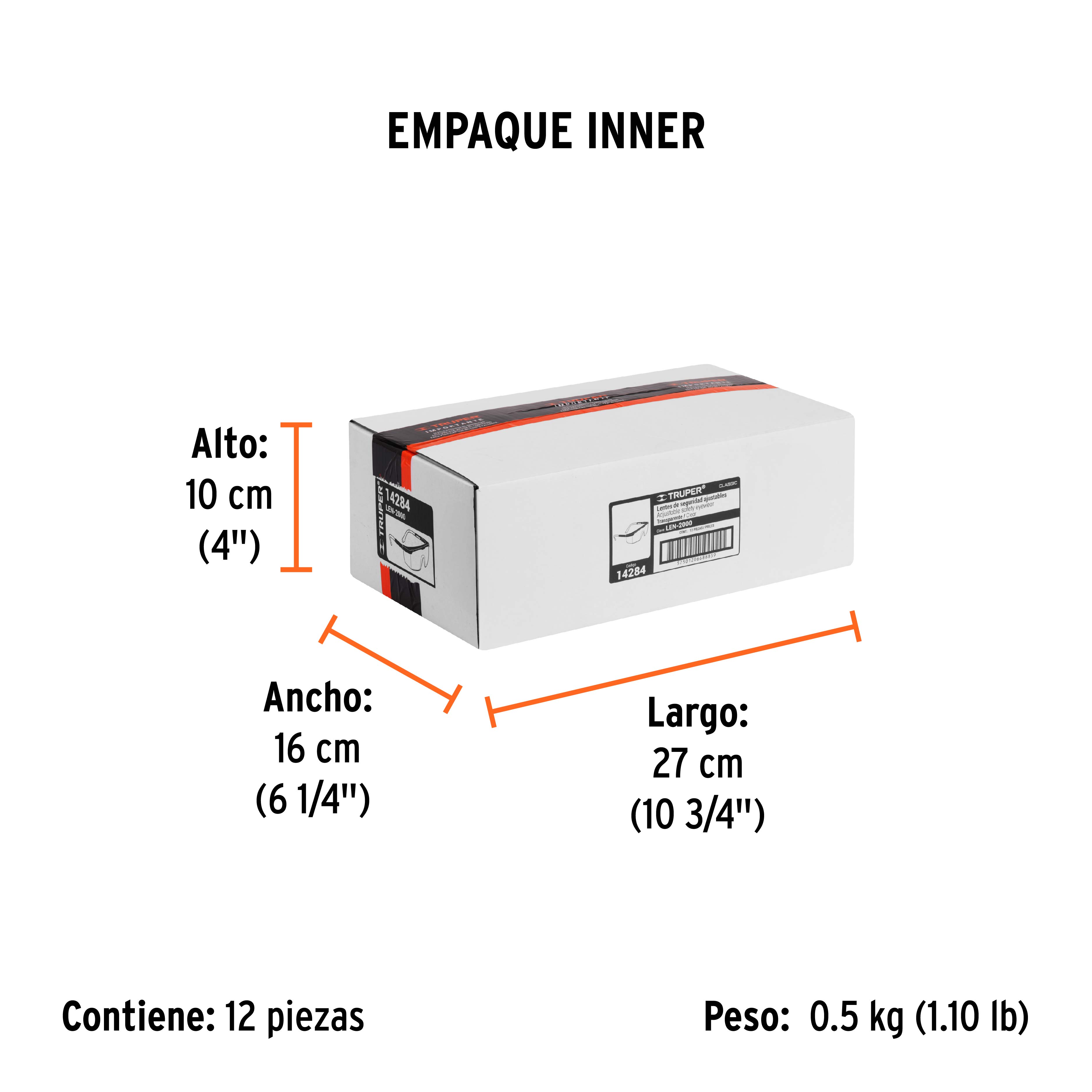 Lentes de seguridad ajustables transparentes, TRUPER Classic TRUPER