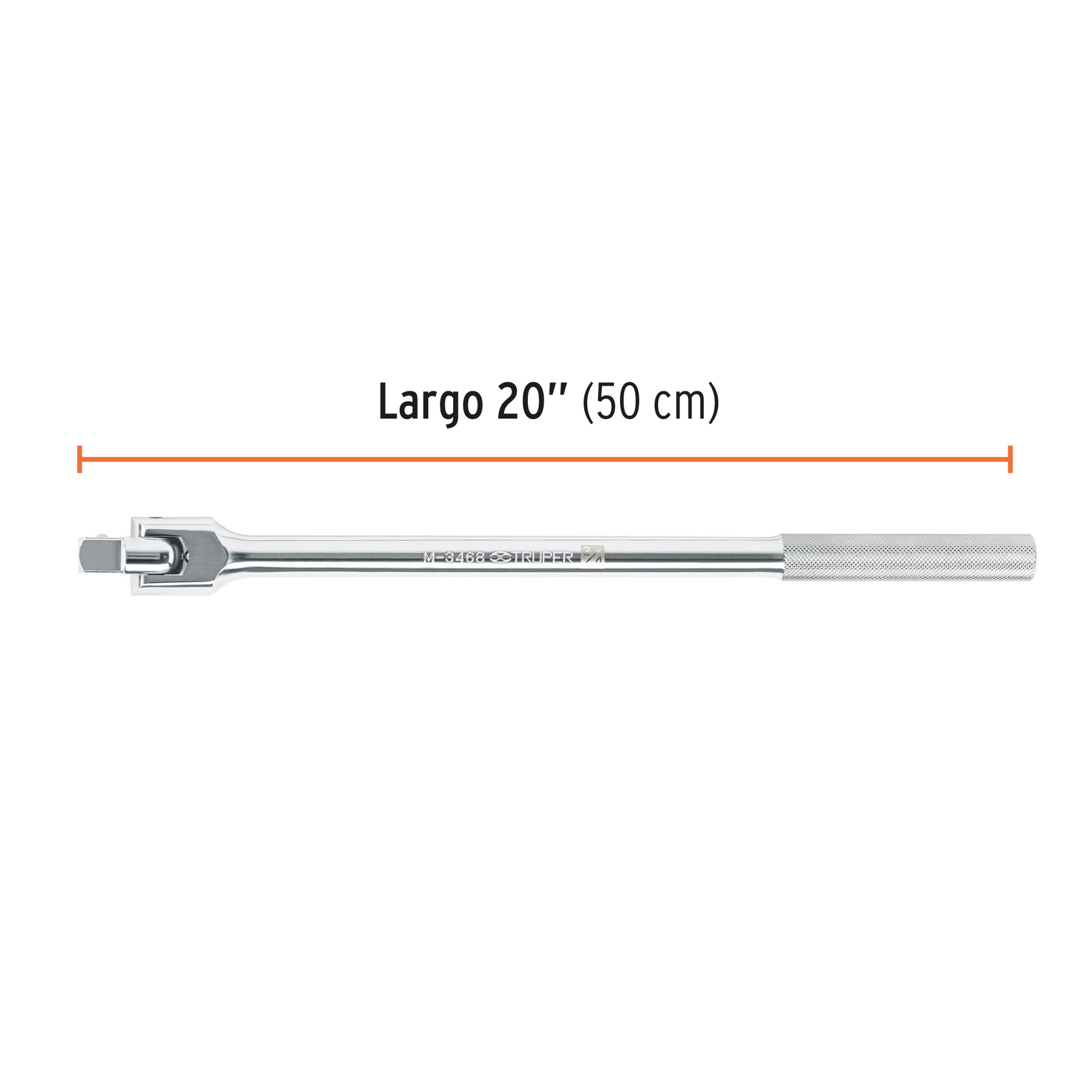 Ratchet Mango articulado con cuadro de 3/4", largo 20", TRUPER TRUPER