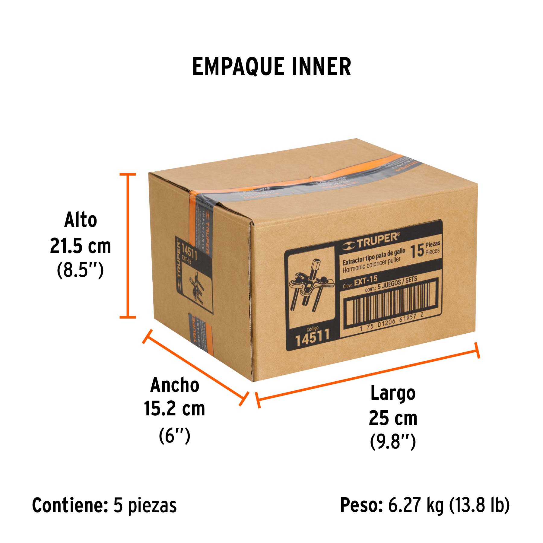 Extractor pata de gallo, 15 piezas, TRUPER TRUPER