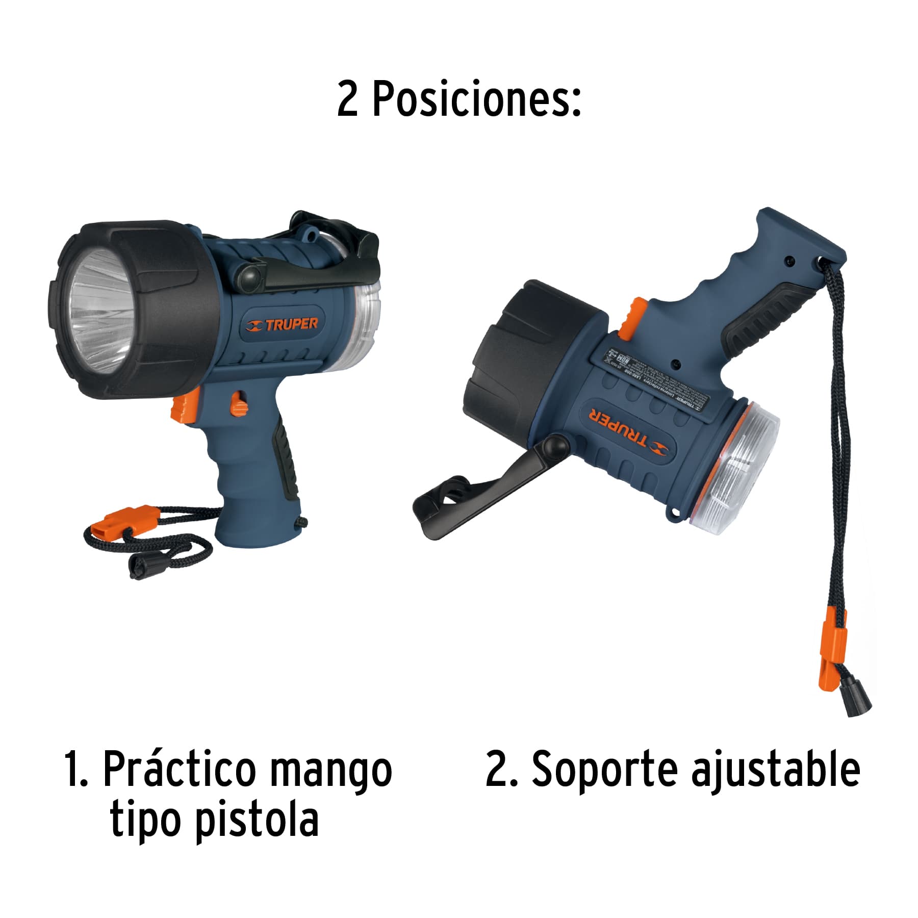Linterna reflectora LED 300 lm recargable, TRUPER TRUPER
