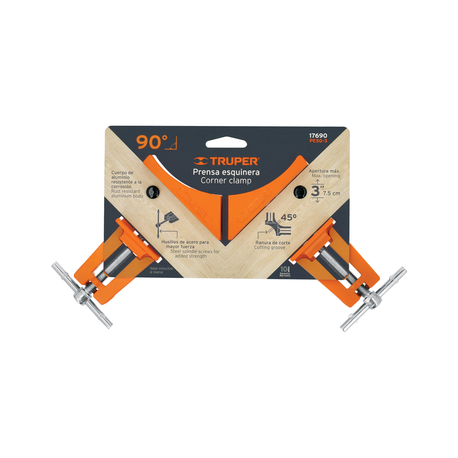 Prensa esquinera profesional 3", cuerpo de aluminio, TRUPER TRUPER