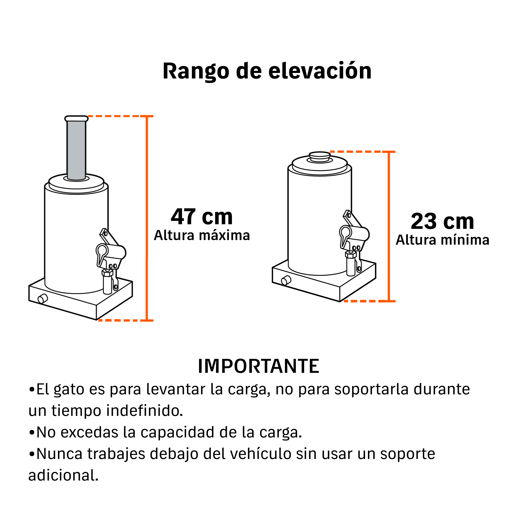Gato hidráulico de botella de 8 Ton, TRUPER TRUPER