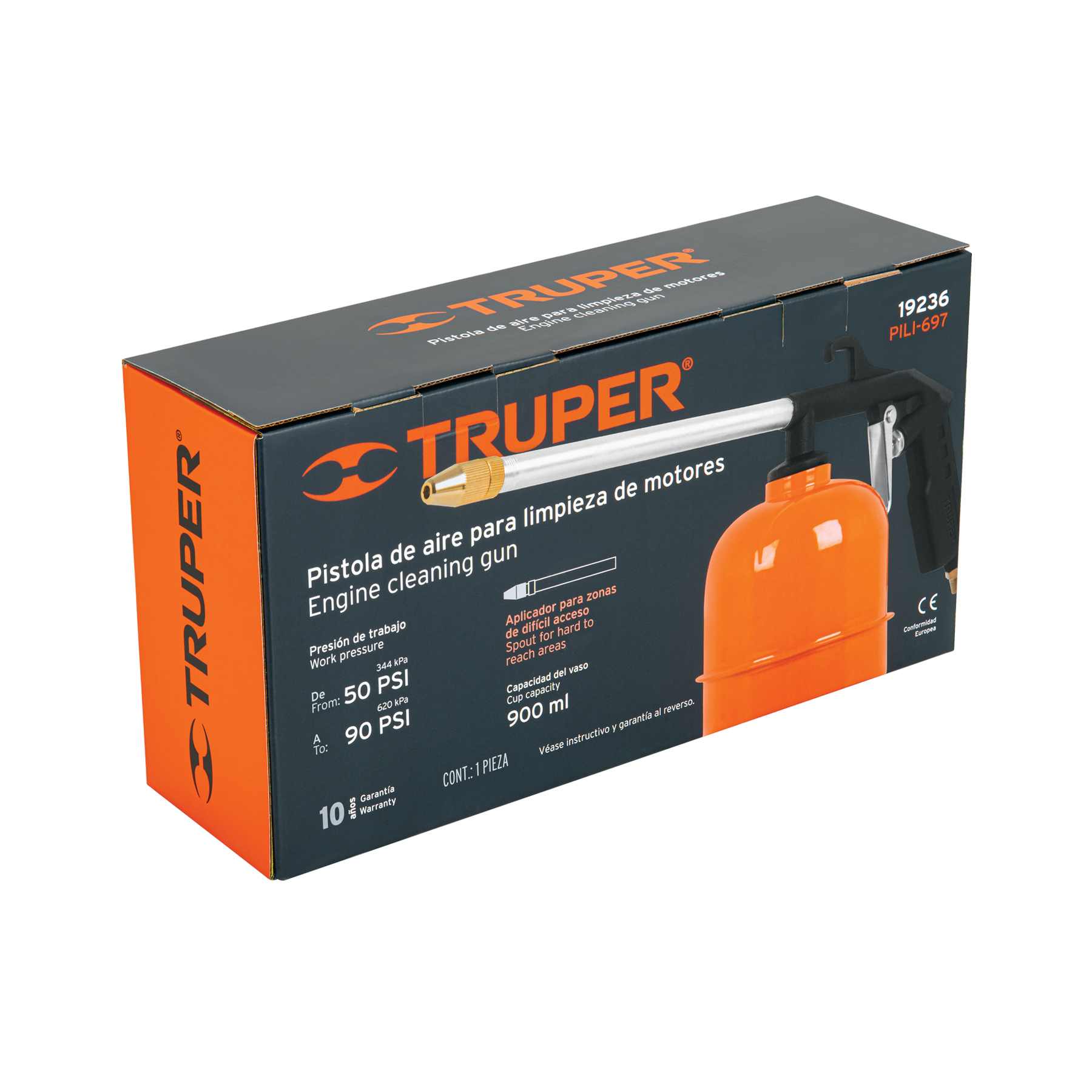 Pistola de aluminio para limpieza de motores, TRUPER TRUPER