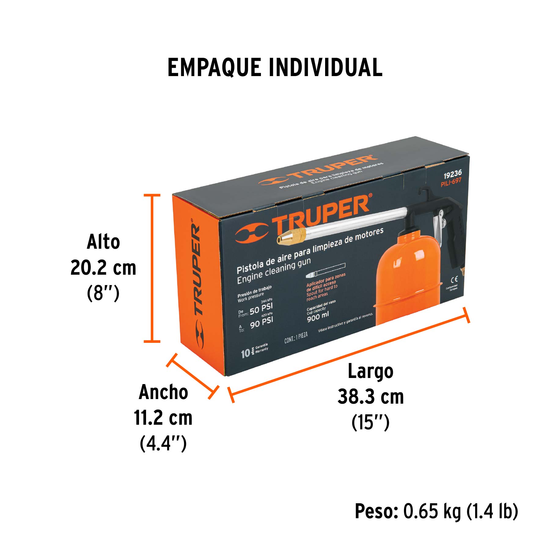 Pistola de aluminio para limpieza de motores, TRUPER TRUPER