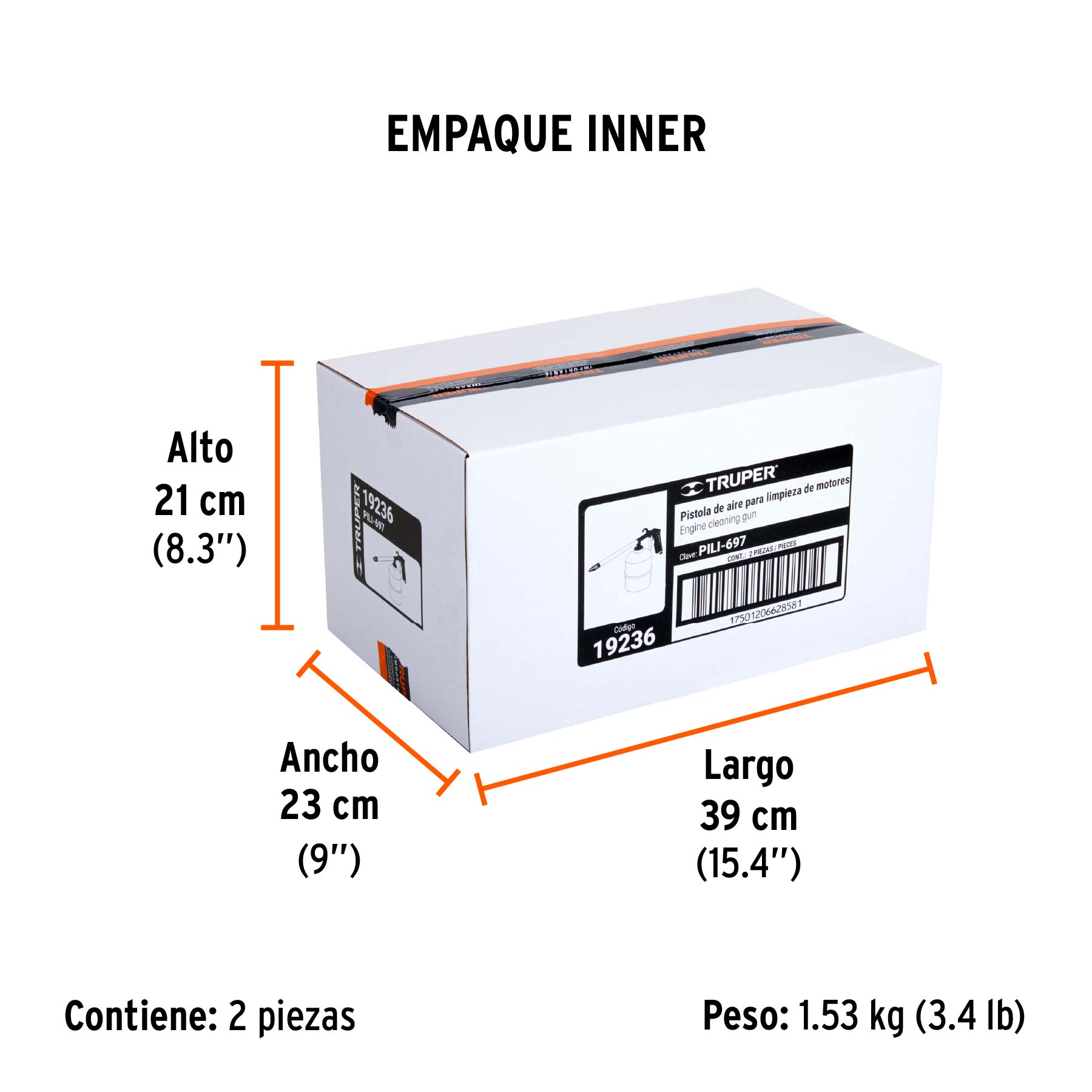 Pistola de aluminio para limpieza de motores, TRUPER TRUPER