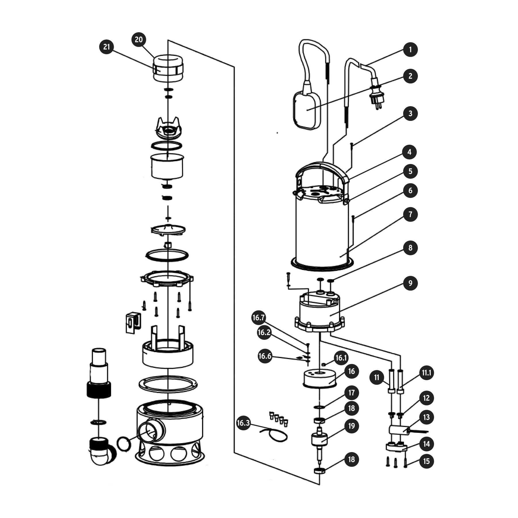 Bomba sumergible acero inoxidable,agua sucia,1-1/2HP, TRUPER TRUPER