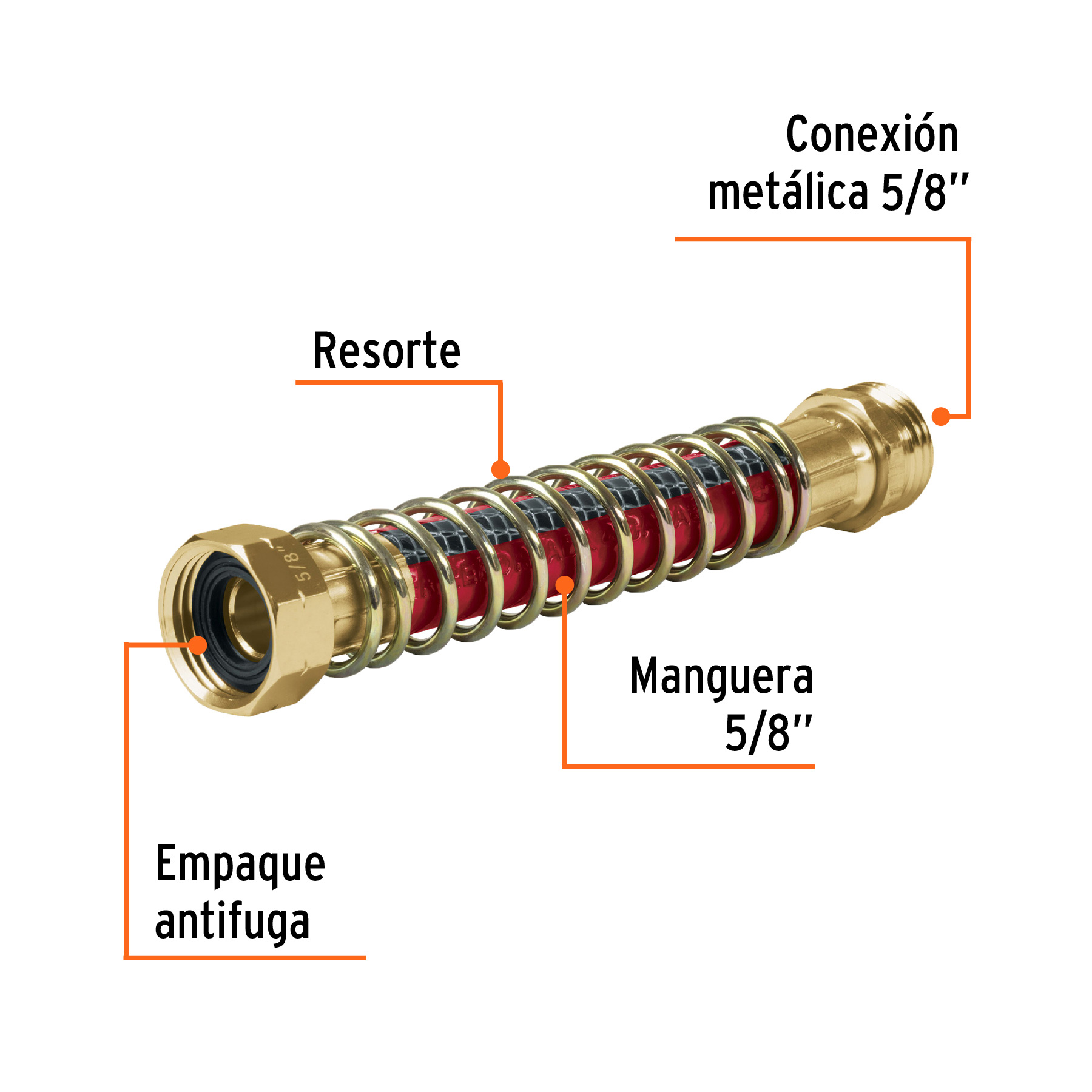 Conexión 3/4" antitorceduras para manguera, TRUPER TRUPER