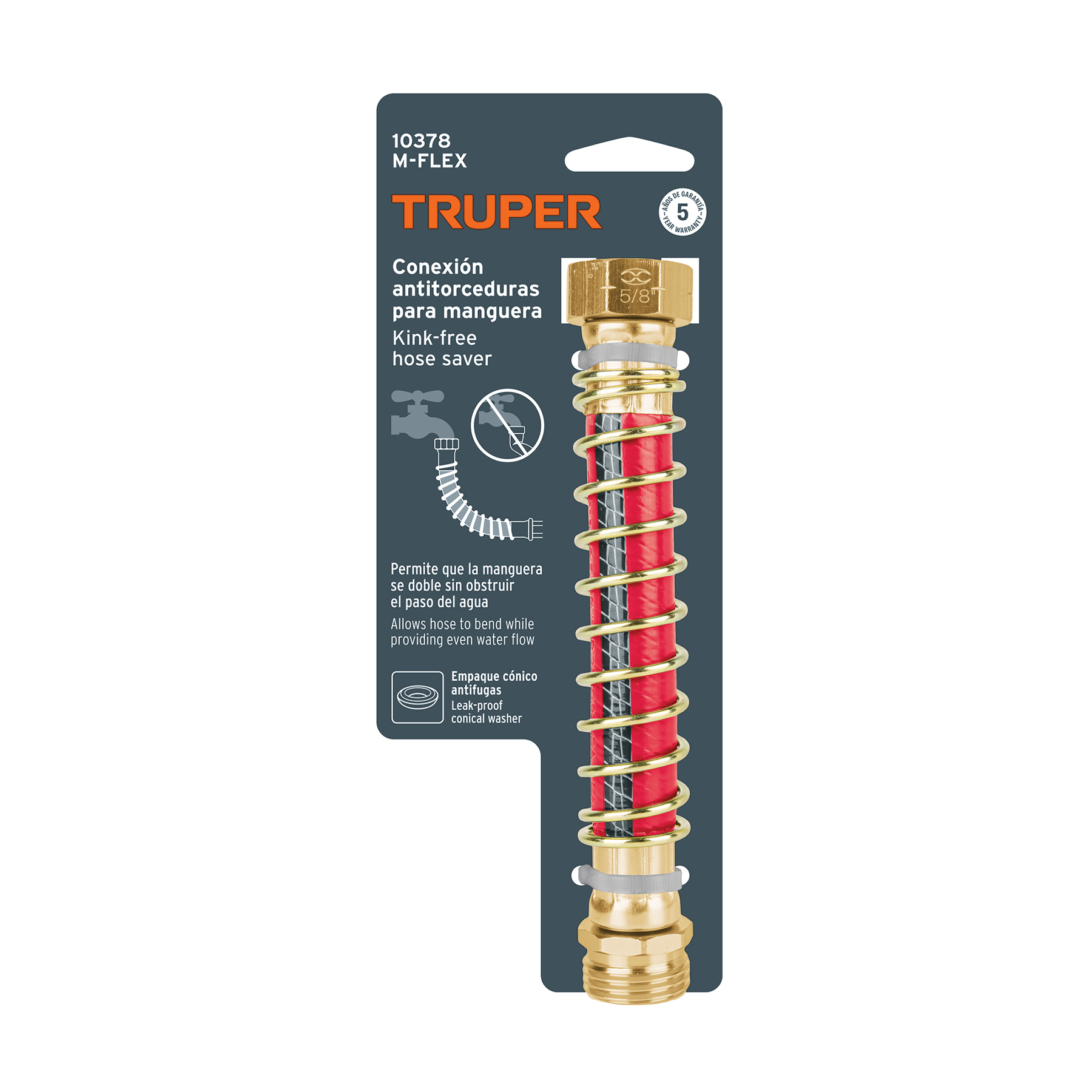 Conexión 3/4" antitorceduras para manguera, TRUPER TRUPER
