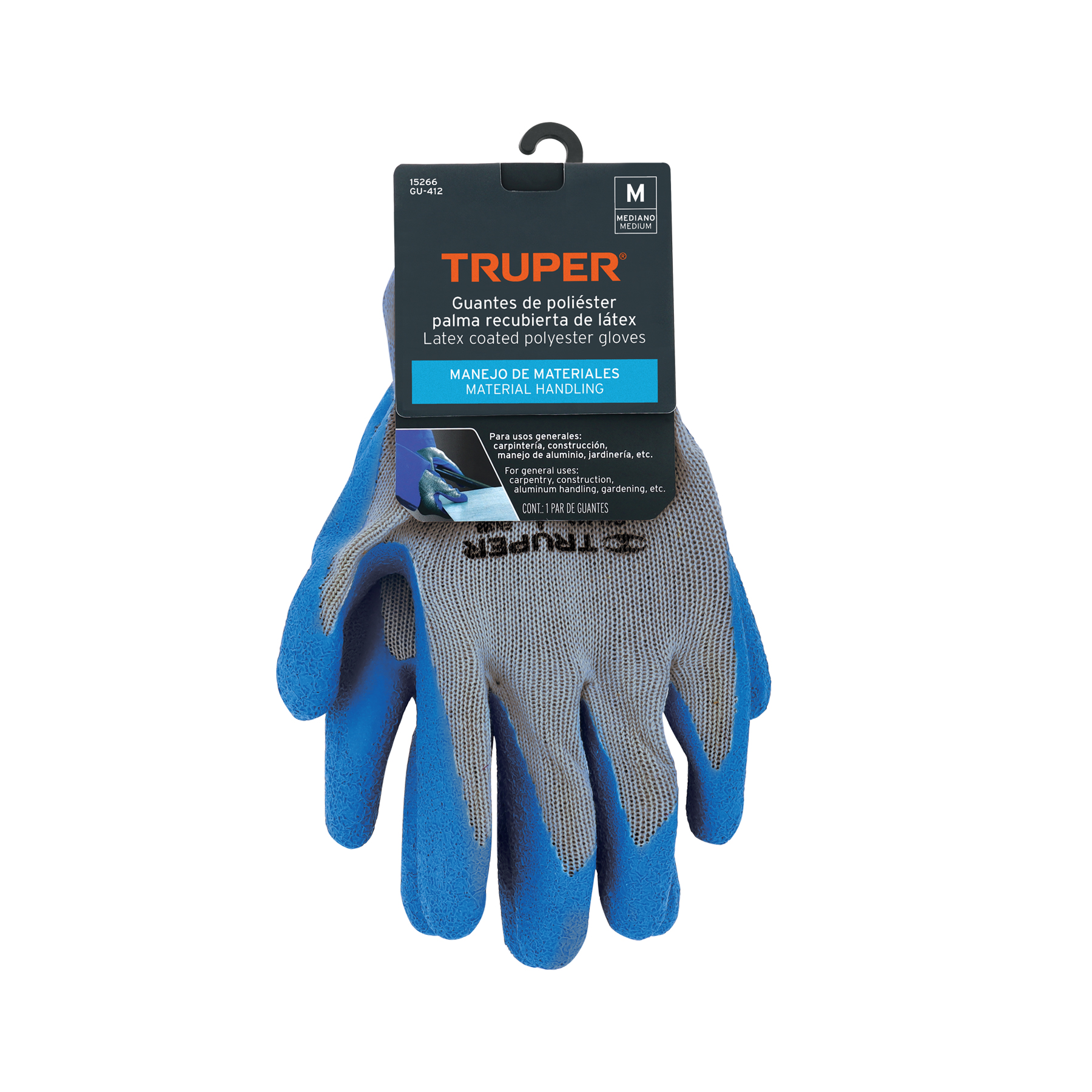 Guantes de poliéster recubiertos de látex, M, TRUPER TRUPER