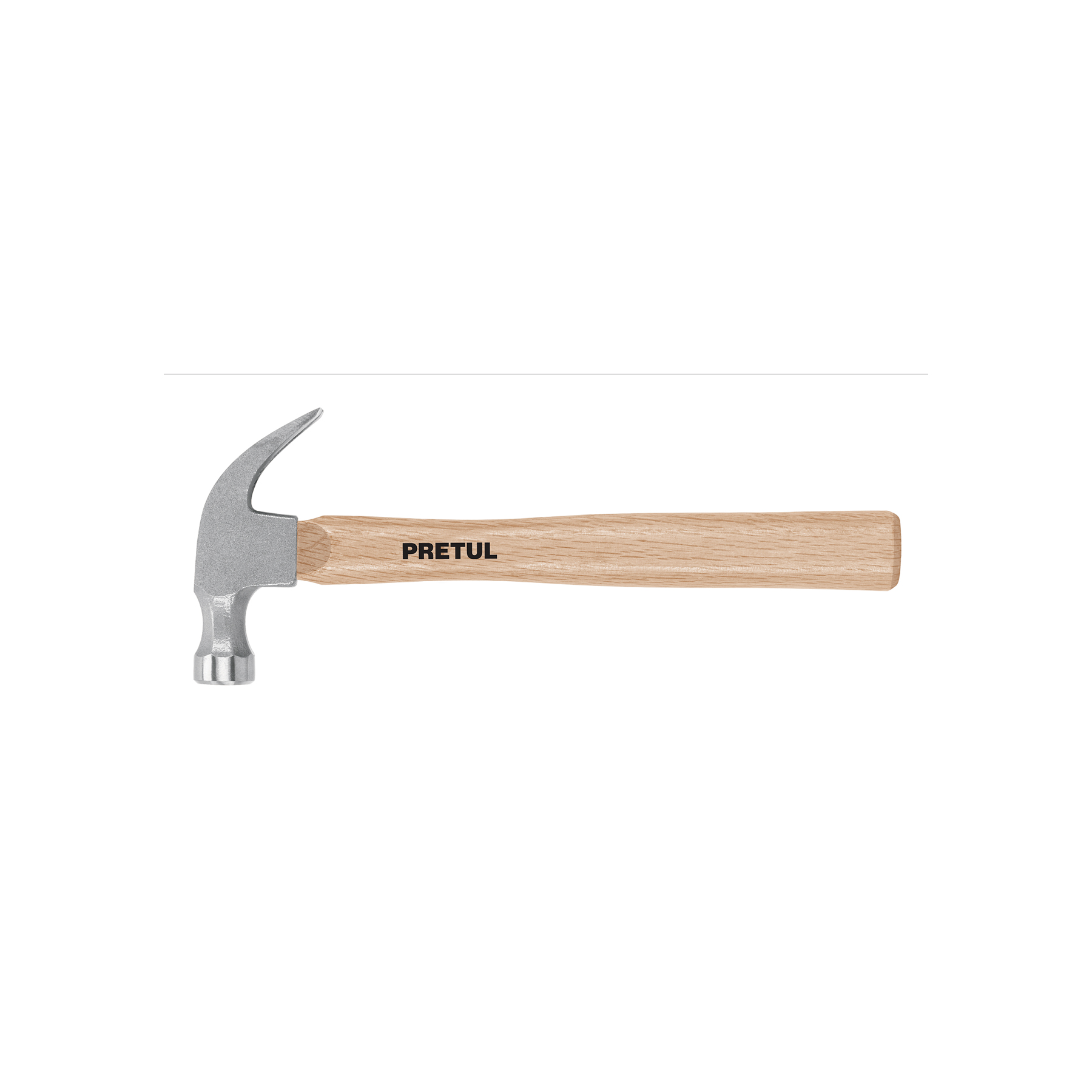 Martillo semipulido, 16 oz, uña curva, PRETUL PRETUL