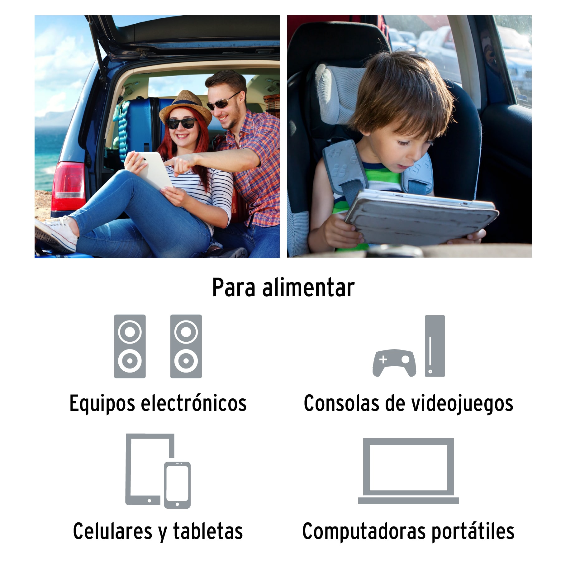 Inversor de corriente de 200 W con puertos USB, TRUPER TRUPER