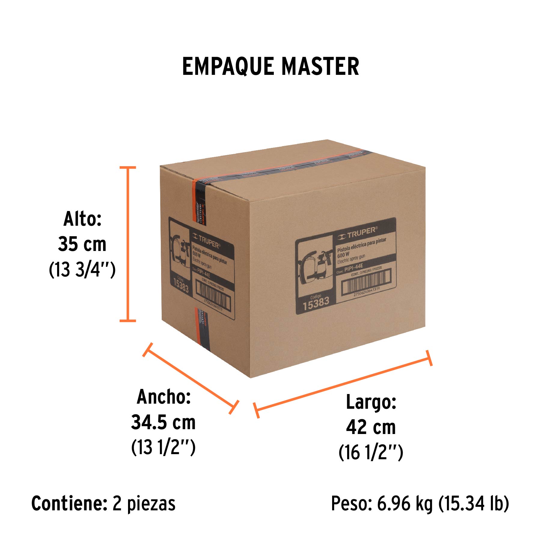 Pistola eléctrica para pintar de 600 W, TRUPER TRUPER