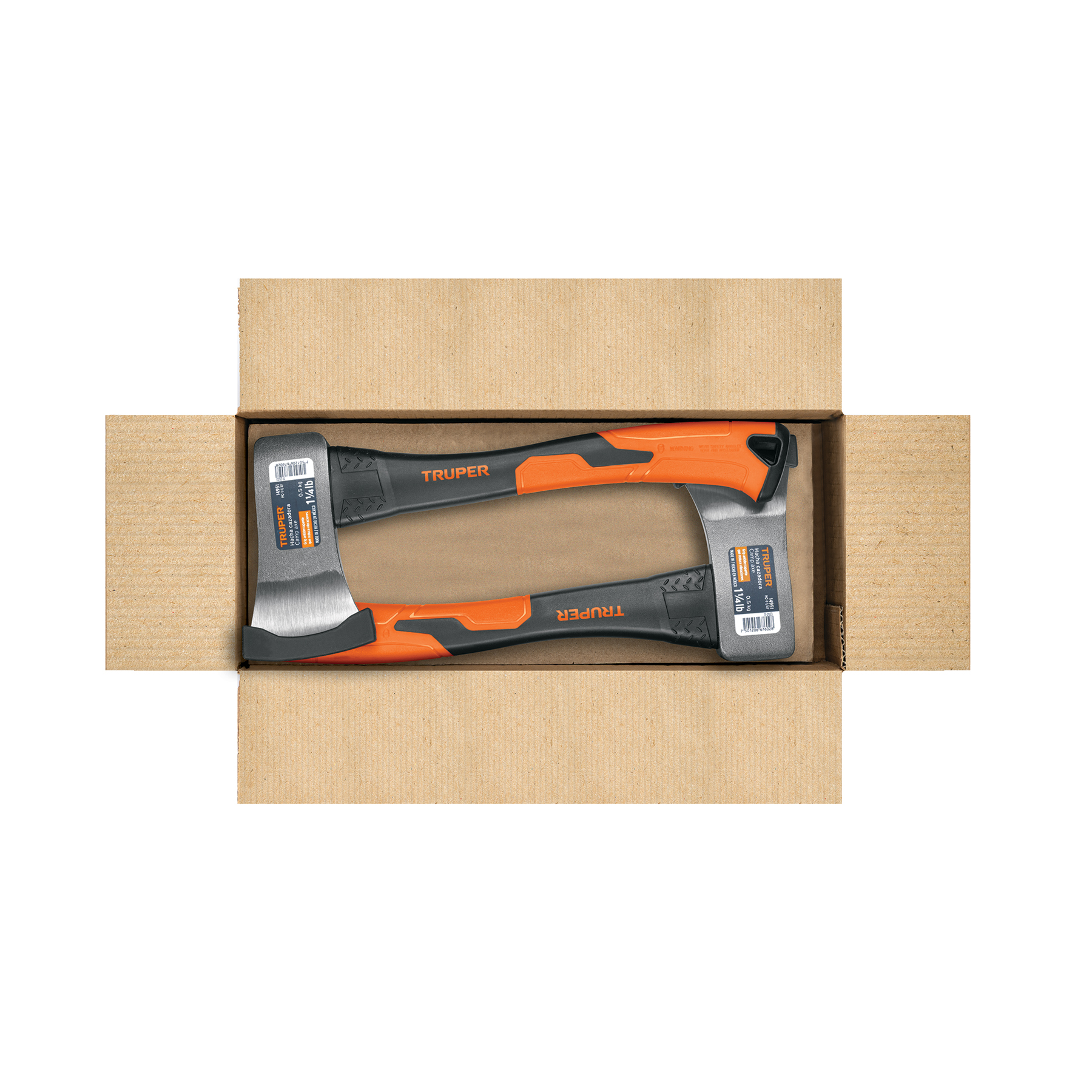 Hacha cazadora 1-1/4 lb, mango fibra de vidrio 14", TRUPER TRUPER
