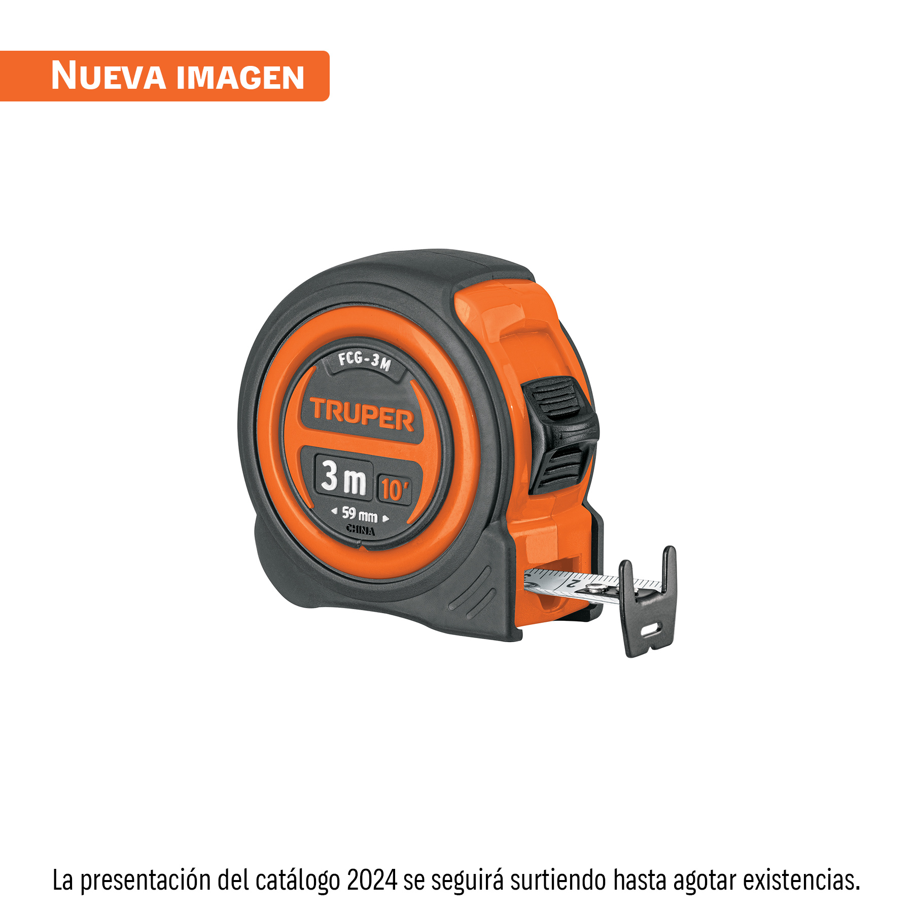 Flexómetro compacto contra impactos 3 m cinta 16 mm, TRUPER TRUPER