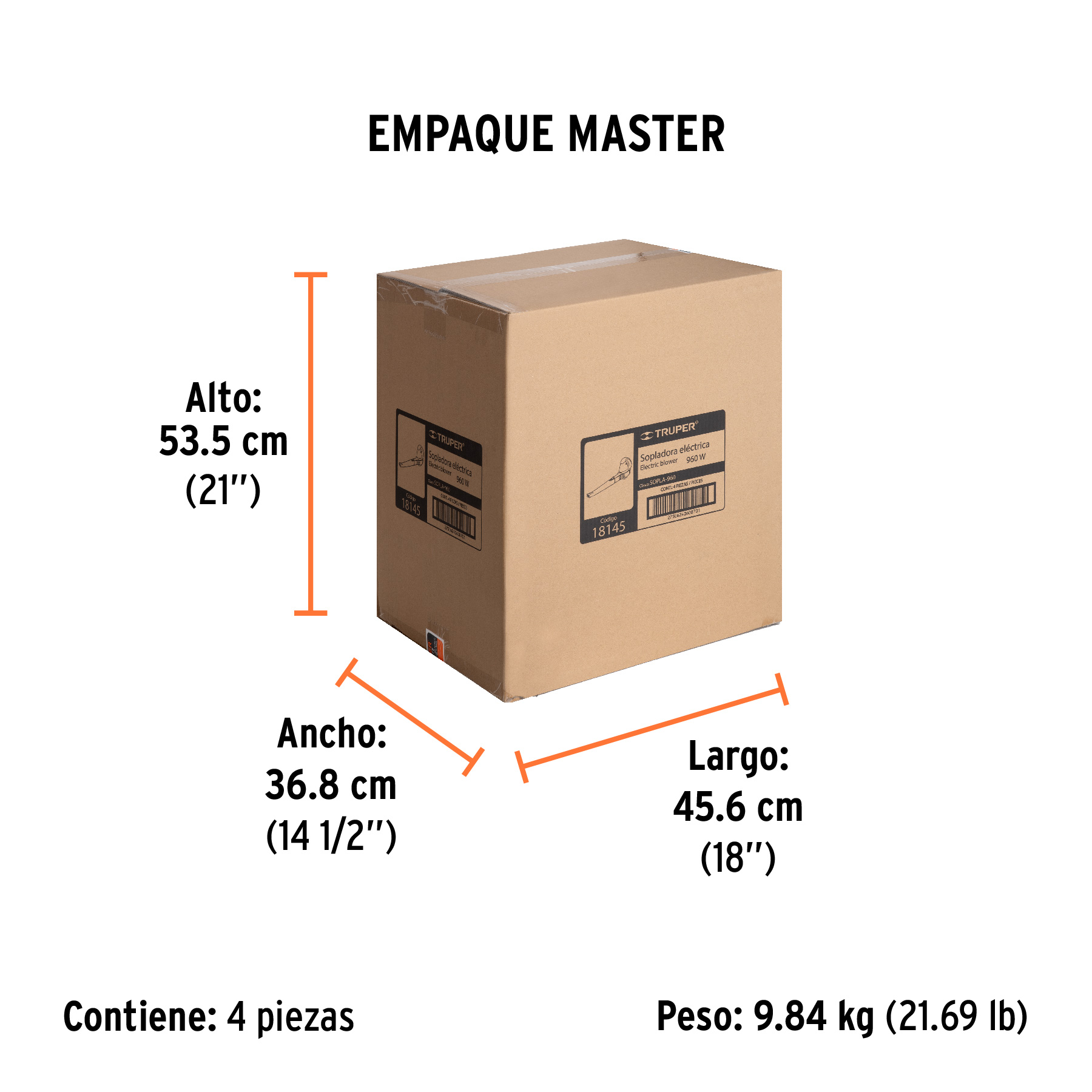 Sopladora eléctrica de 960 W, TRUPER TRUPER