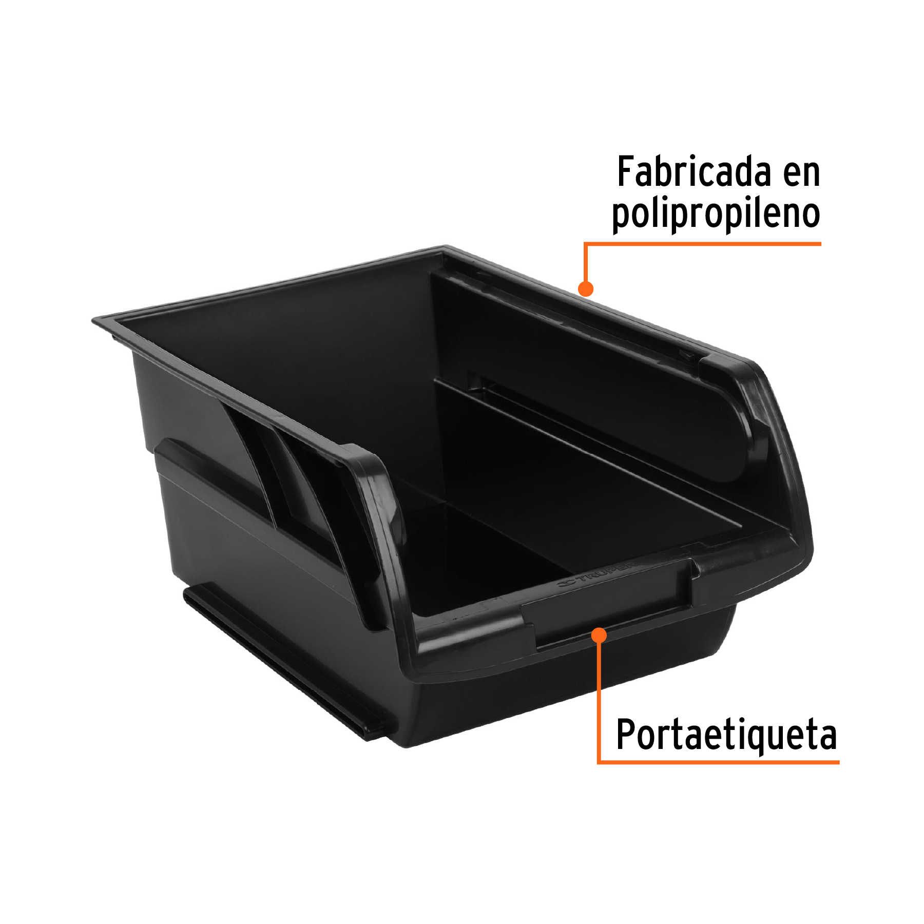 Gaveta apilable 4 de plástico, 34 x 21 x 15 cm, TRUPER TRUPER