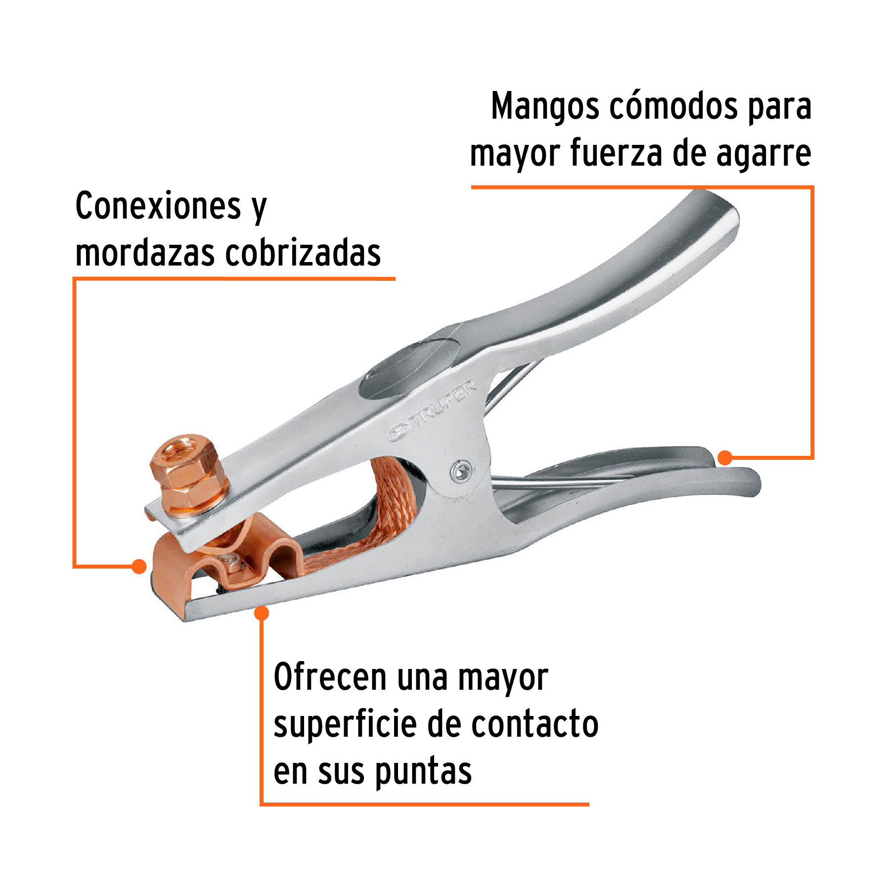 Pinza para tierra de 300 A, TRUPER TRUPER