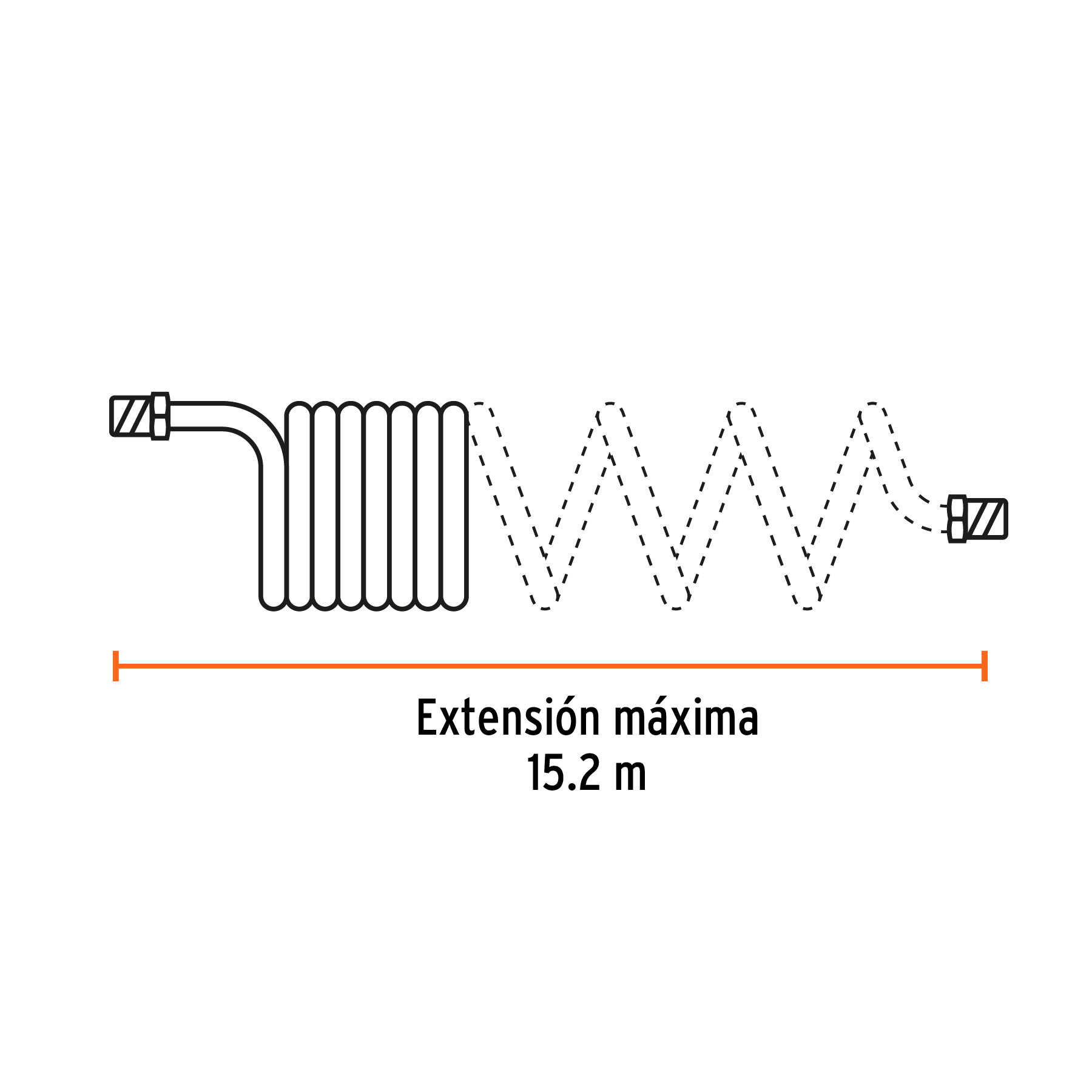 Manguera para compresor, tipo resorte, 15.2 m x 1/4", TRUPER TRUPER