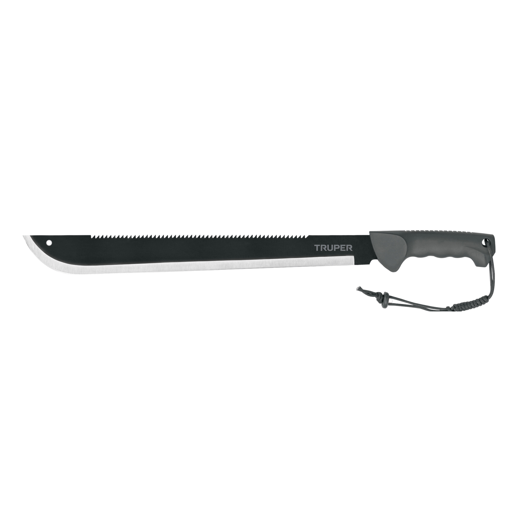 Machete doble filo 18", cacha inyectada, con funda, TRUPER TRUPER