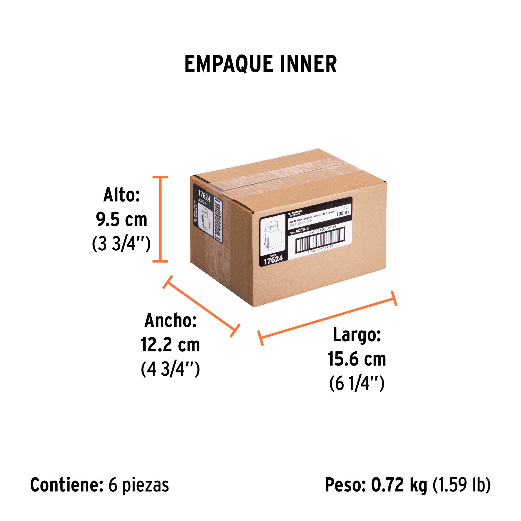Aceite sintético para motor de 2 tiempos, 100 ml TRUPER