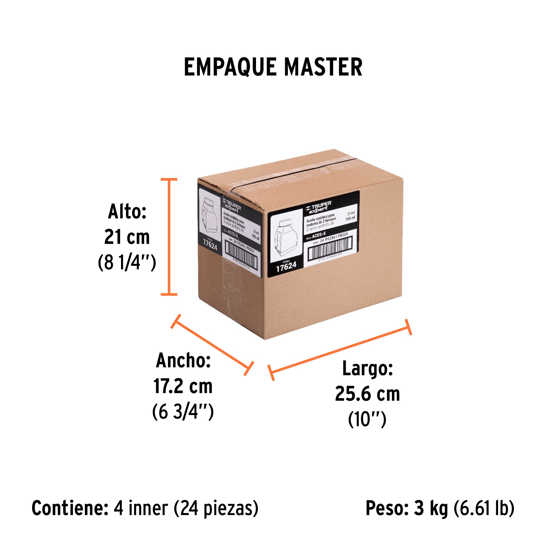 Aceite sintético para motor de 2 tiempos, 100 ml TRUPER