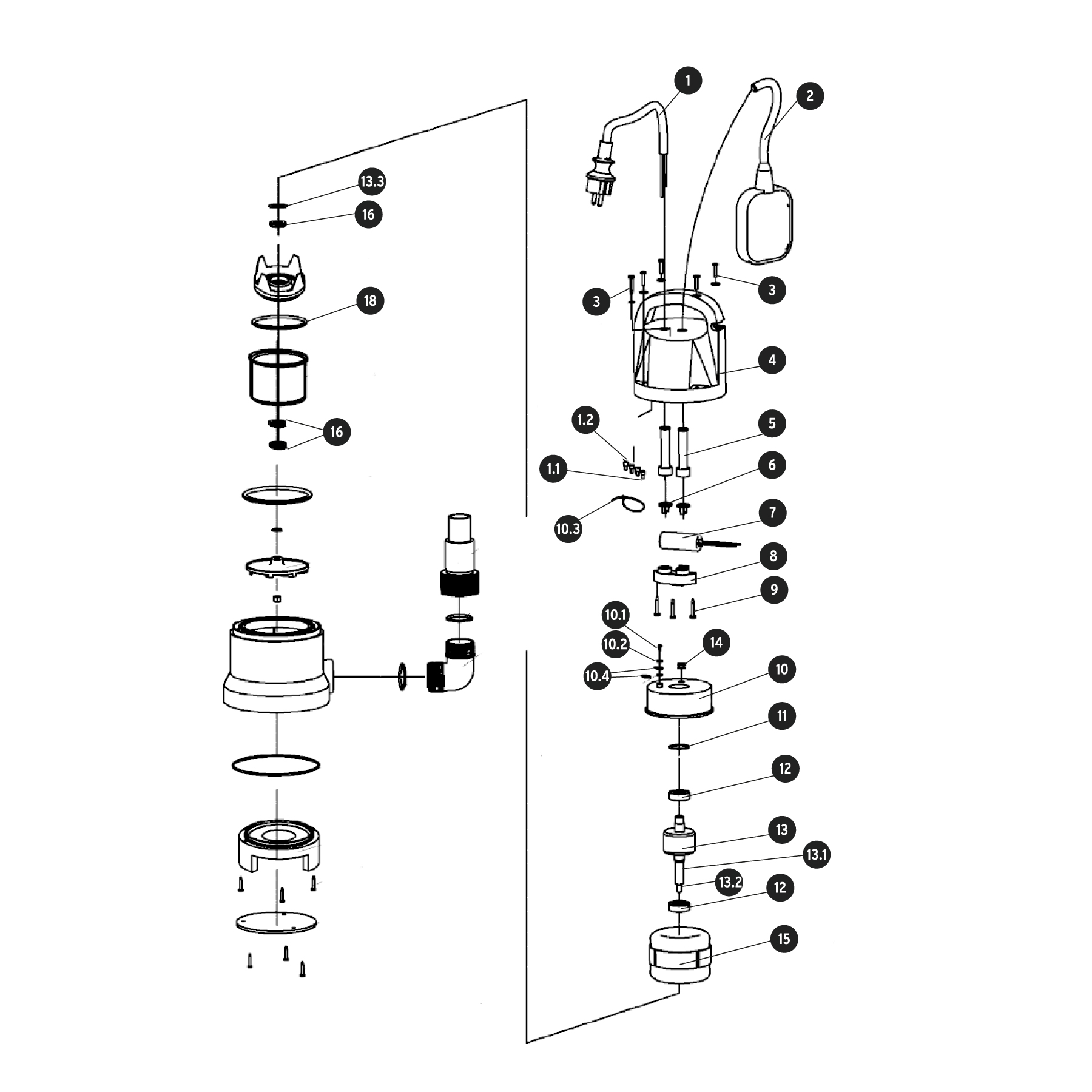 Bomba sumergible plástica, 1-1/2 HP para agua sucia, TRUPER TRUPER