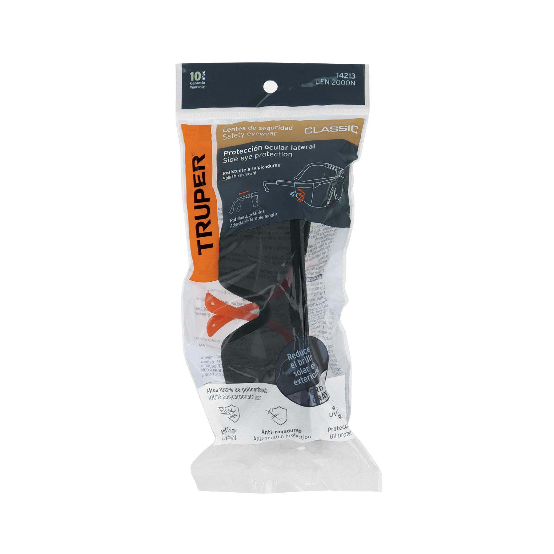 Lentes de seguridad ajustables grises, TRUPER Classic TRUPER