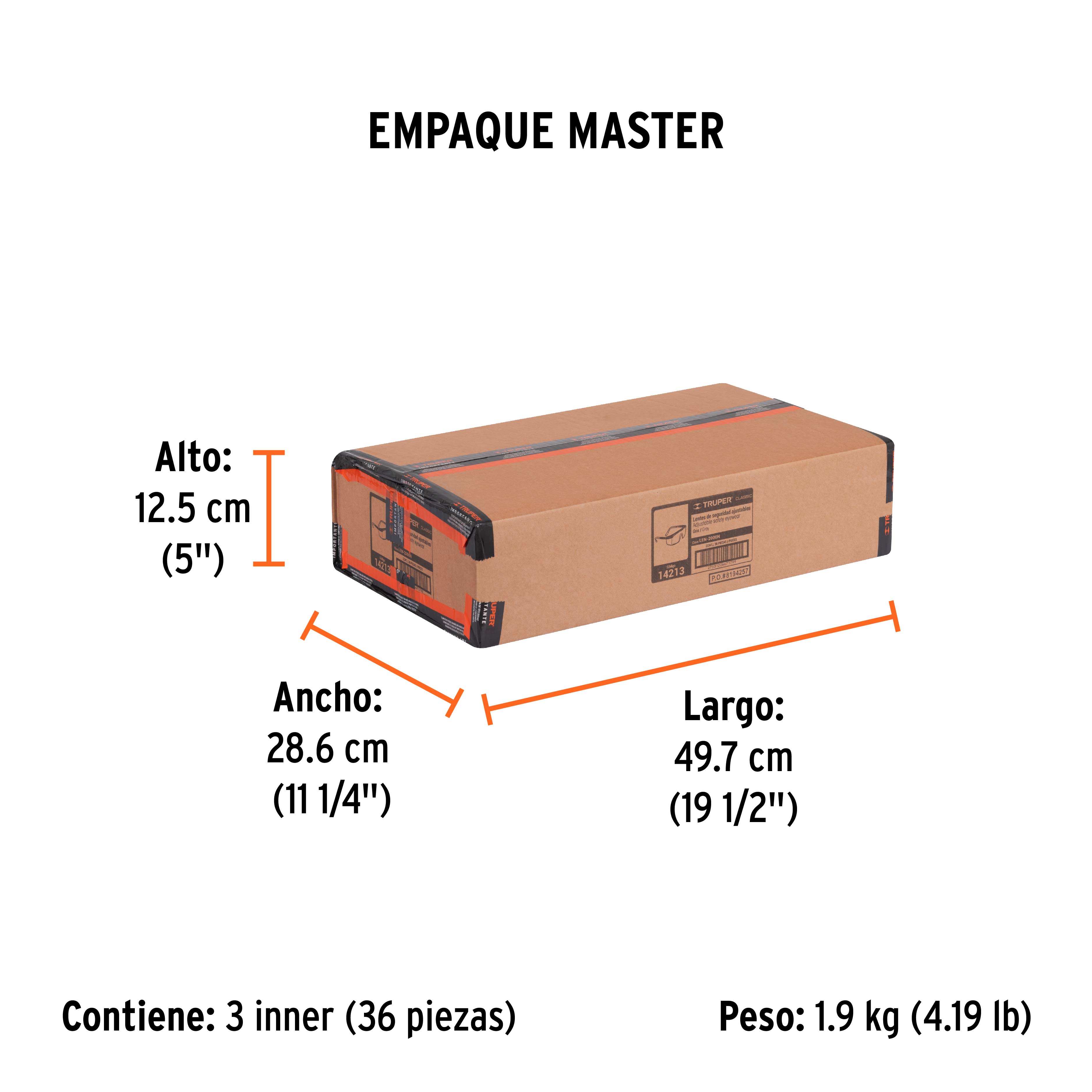Lentes de seguridad ajustables grises, TRUPER Classic TRUPER