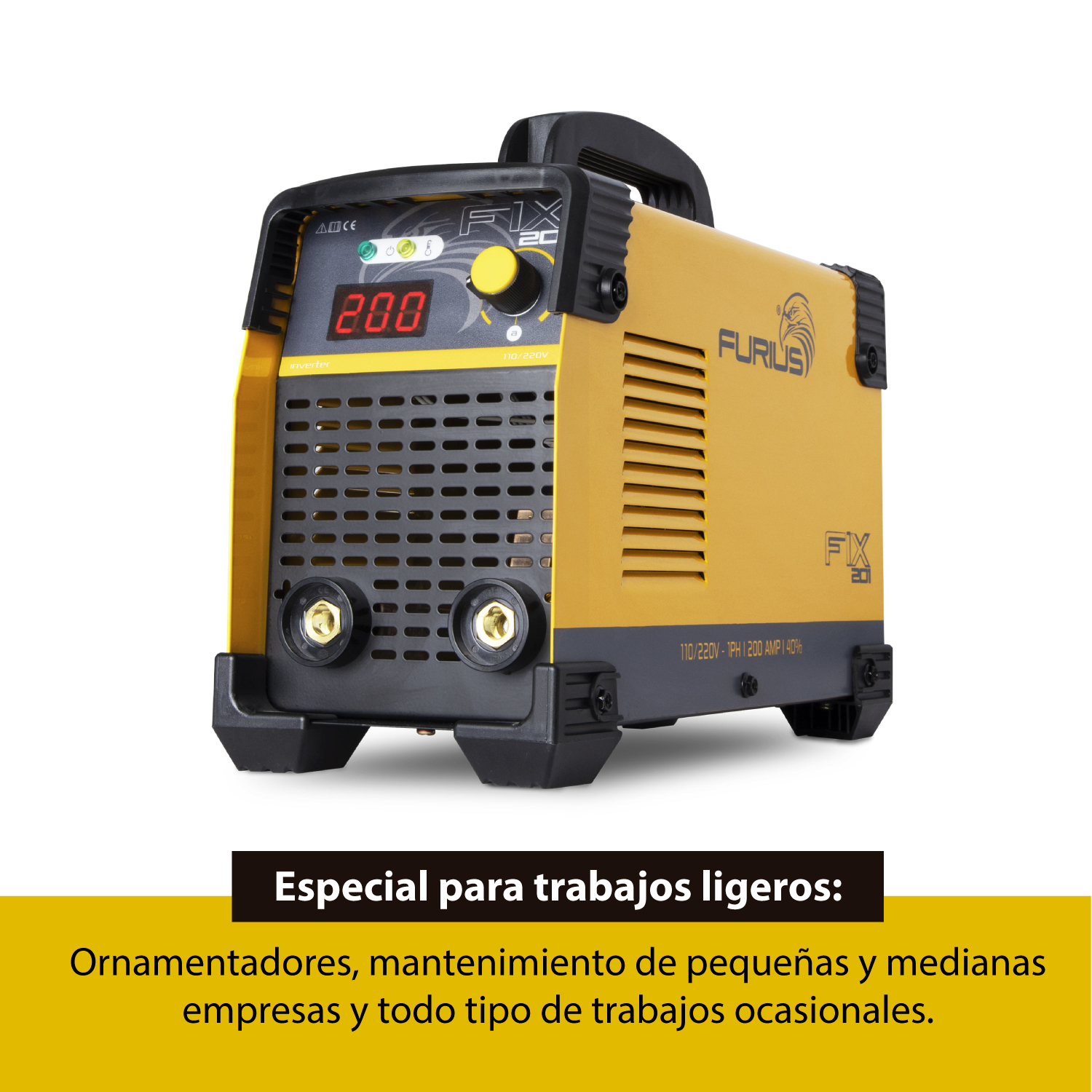 Soldador inversor 200A 110/220V TIG, MMA . FIX 201 FURIUS