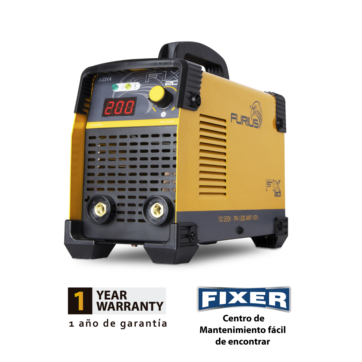 Soldador inversor 200A 110/220V TIG, MMA . FIX 201 FURIUS