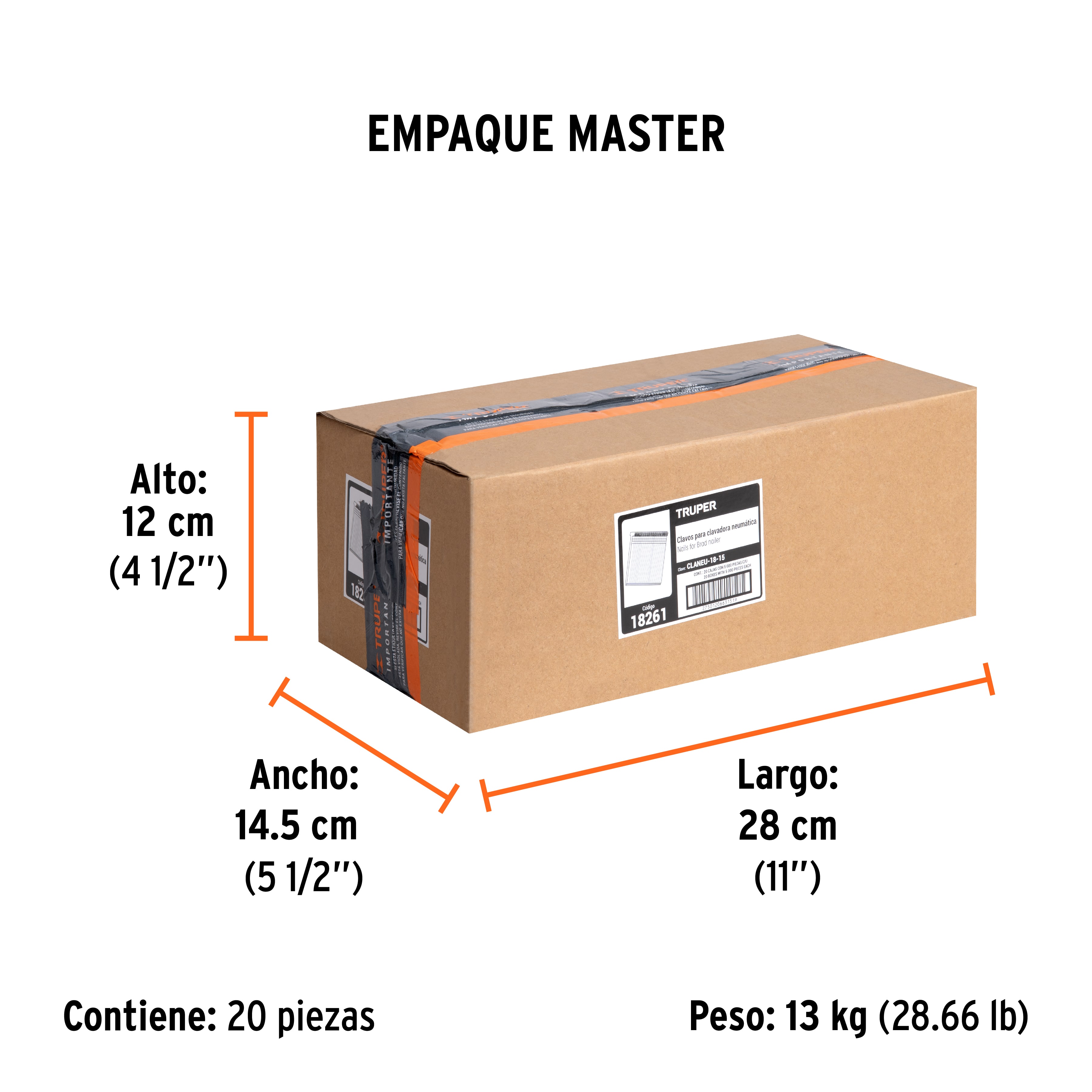 CLAVO 18261 P/CLAVADORA NEUMAT 5/8" X 5000PZ CLNEU-2-15 TRUPER JASIC