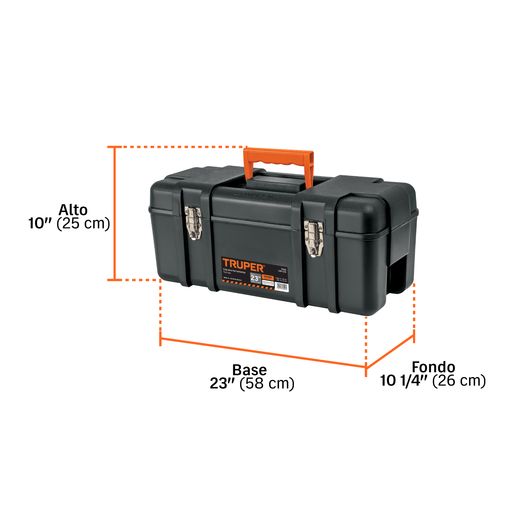 CAJA 23" HERRAM-INDUST NEGRA C/MET CHP-23X TRUPER 11506 JASIC