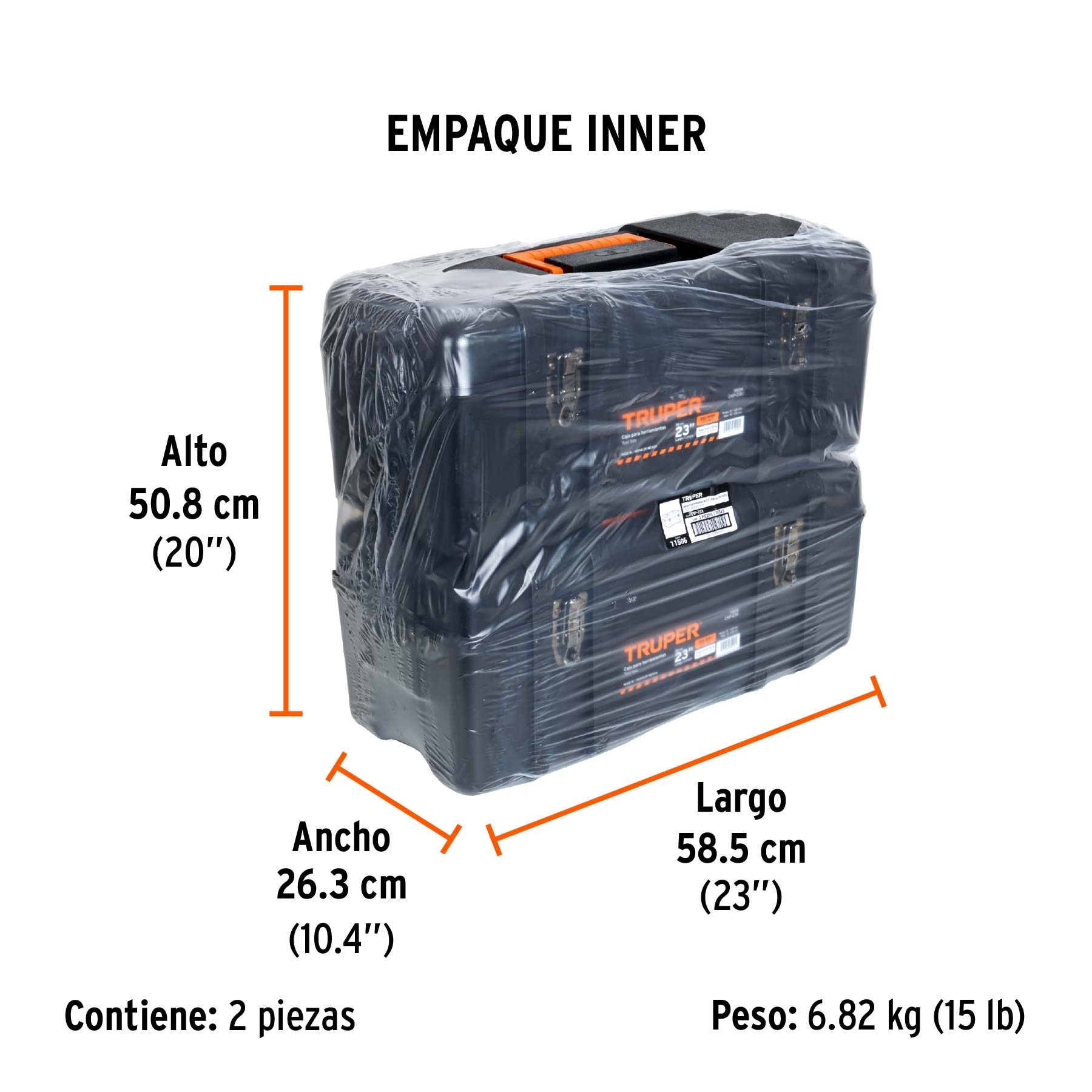 CAJA 23" HERRAM-INDUST NEGRA C/MET CHP-23X TRUPER 11506 JASIC