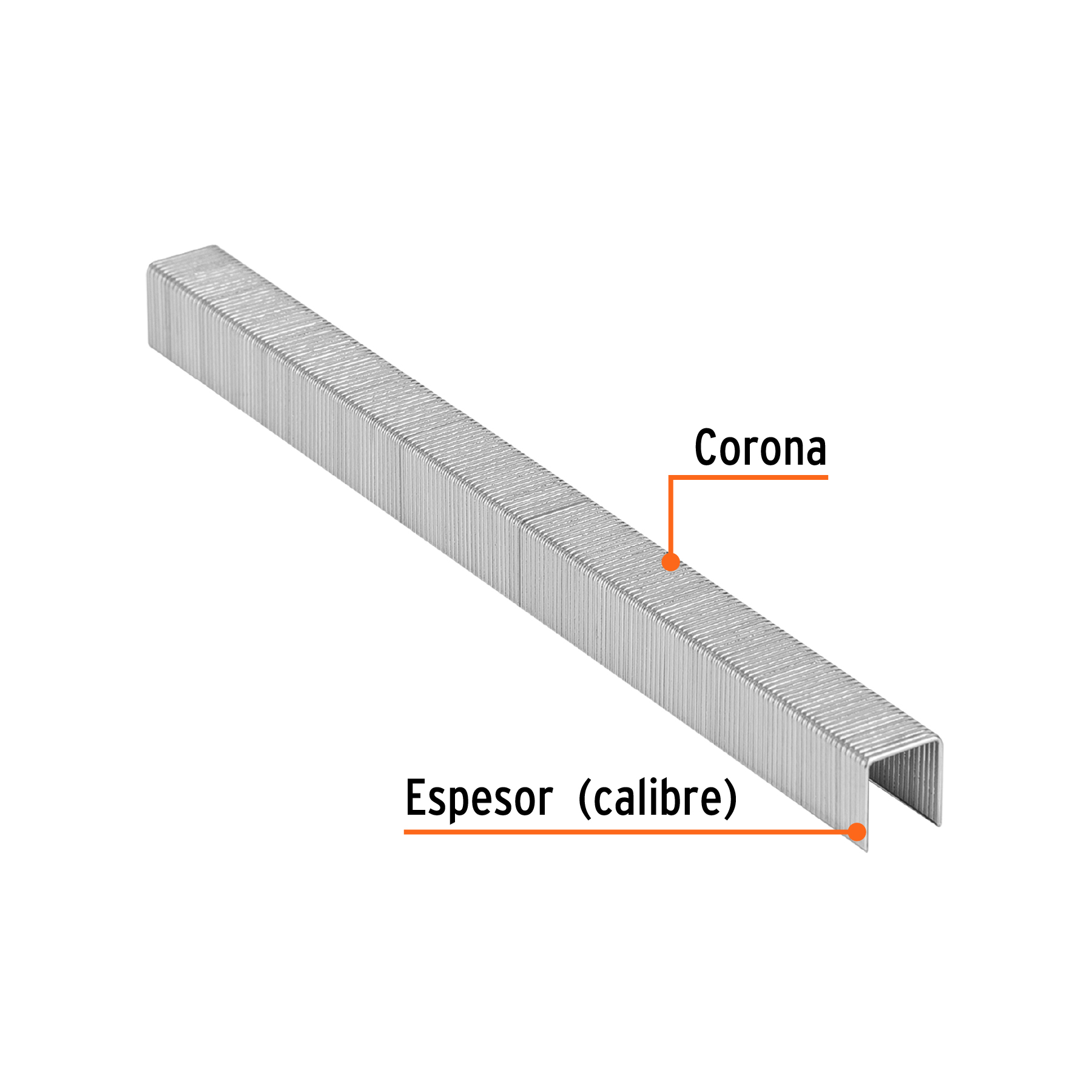 Caja con 5000 grapas corona 3/8" calibre 22, 10mm p/ENNE-70 TRUPER