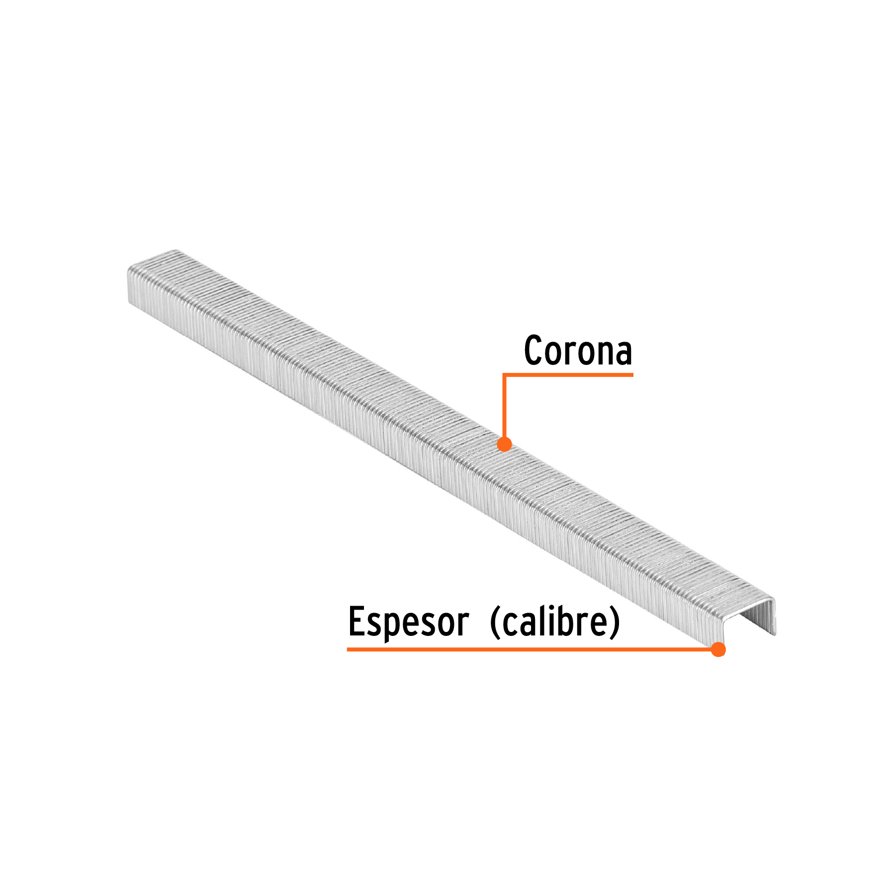 Caja con 5000 grapas corona 3/8" calibre 22, 6mm p/ENNE-70 TRUPER
