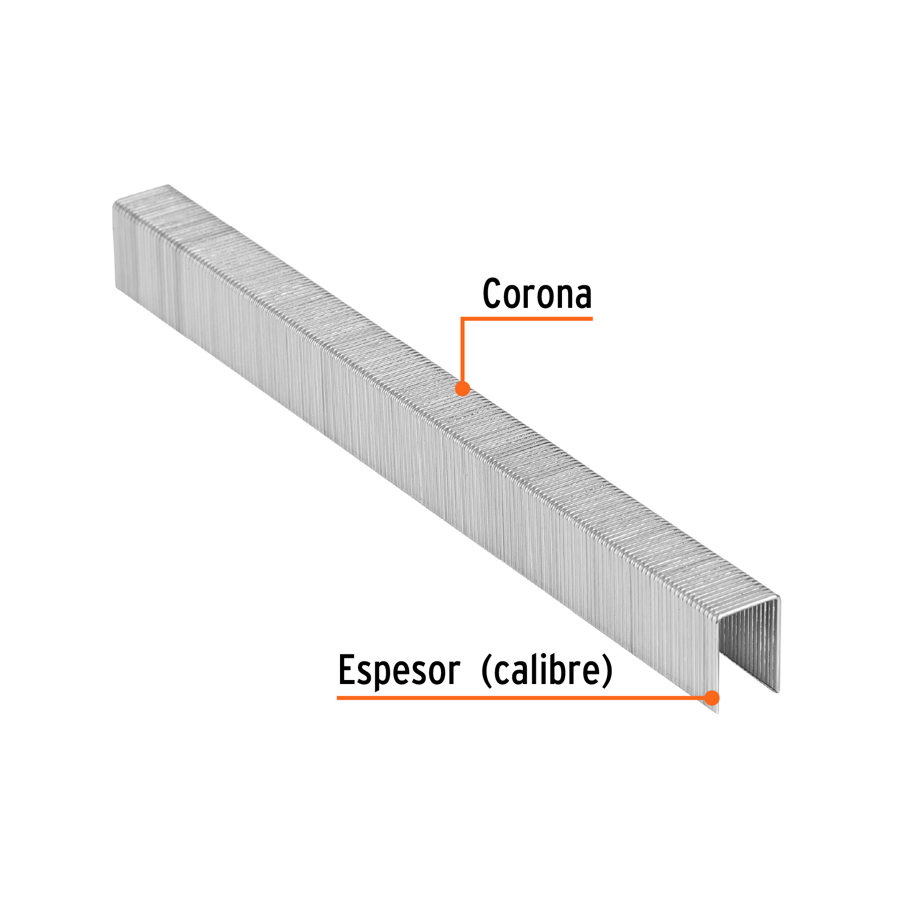 Caja con 5000 grapas corona 3/8" calibre 22, 13mm p/ENNE-70 TRUPER