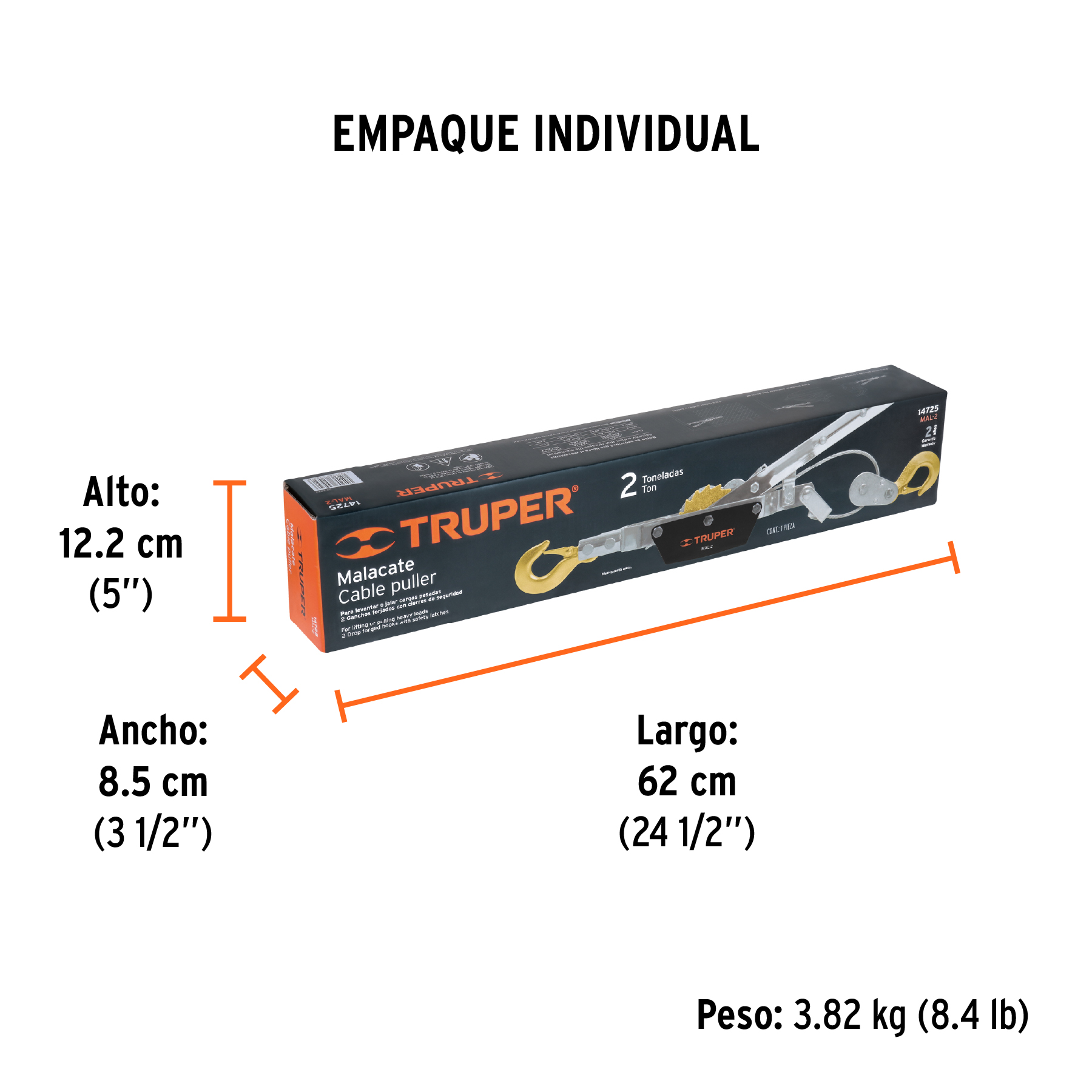 Malacate de 2 toneladas, TRUPER TRUPER