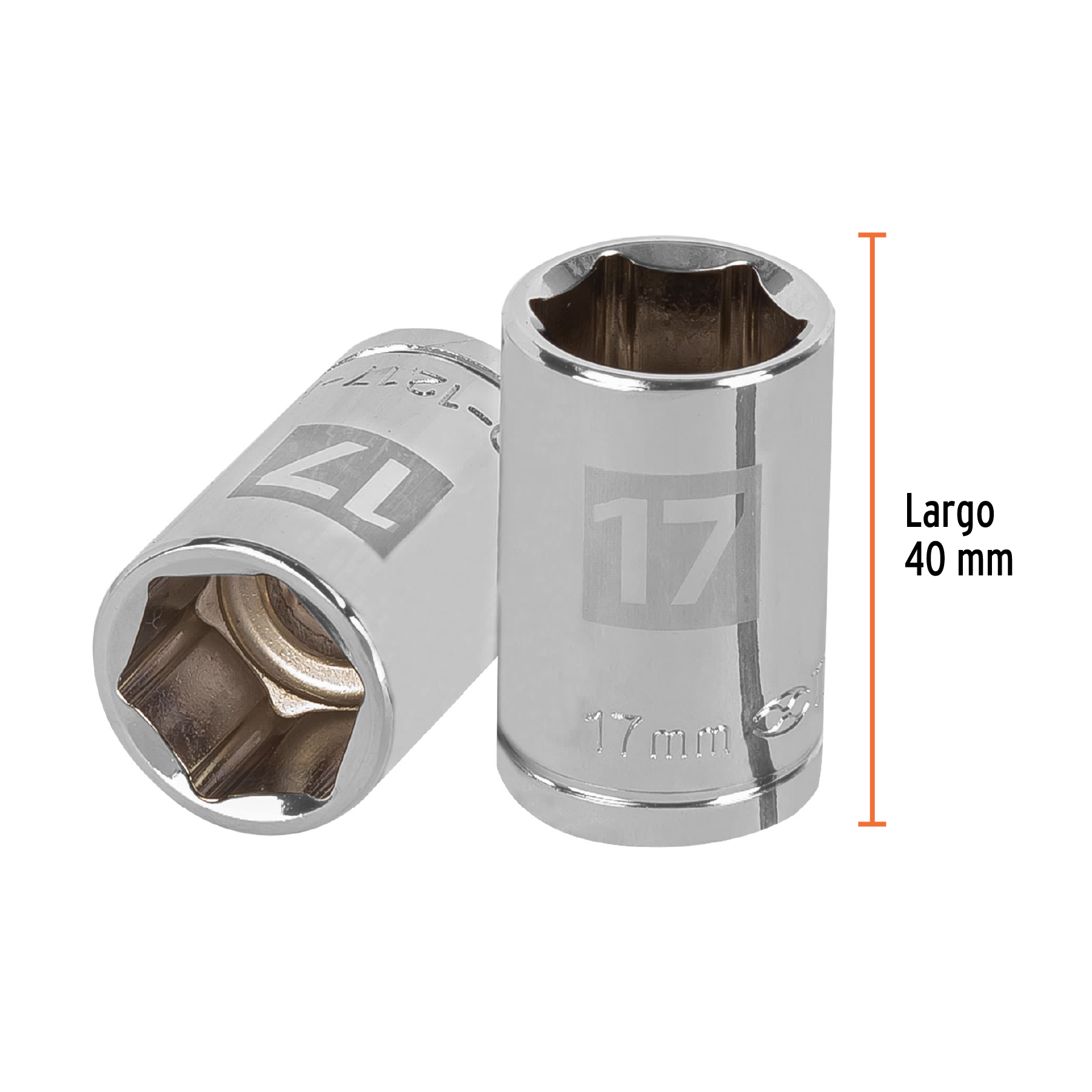 Dado de 17 mm, 6 puntas, cuadro 1/2", TRUPER TRUPER