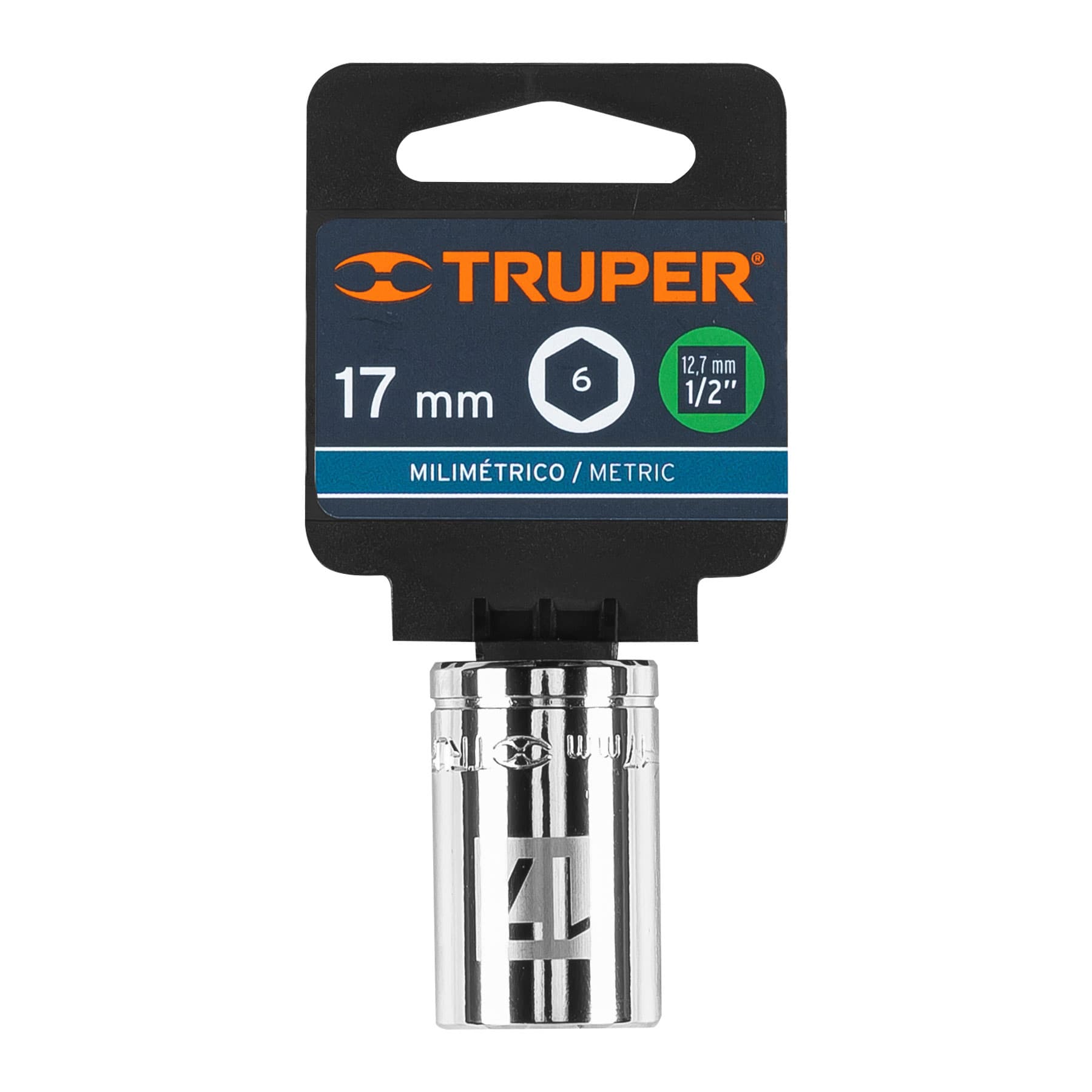 Dado de 17 mm, 6 puntas, cuadro 1/2", TRUPER TRUPER