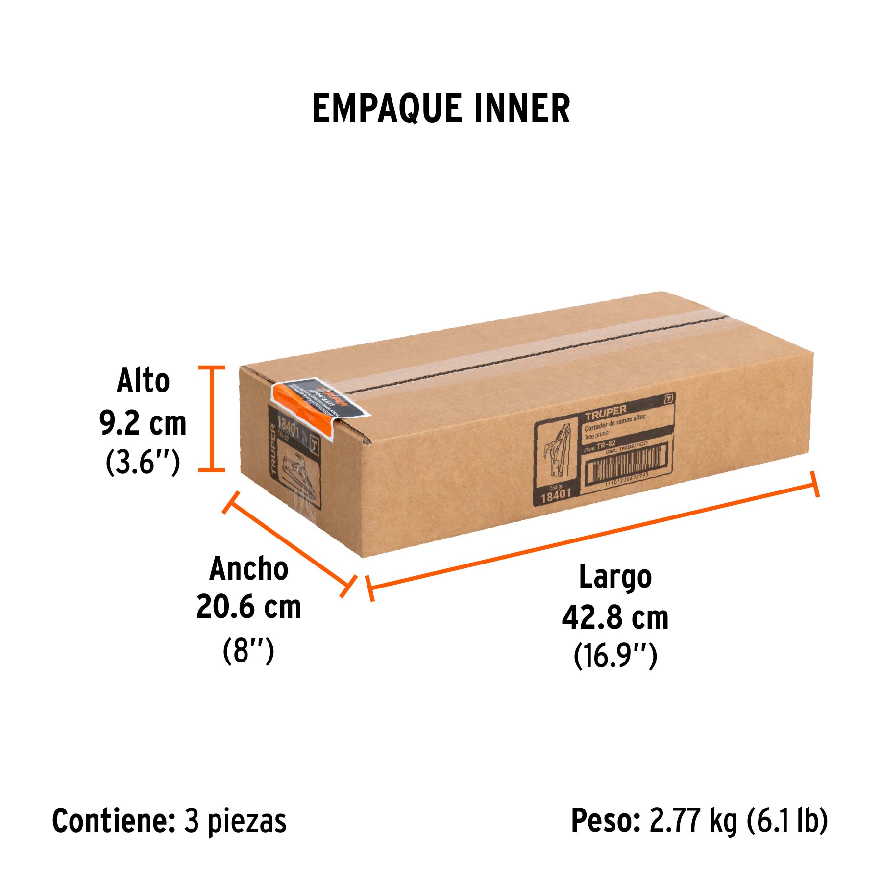 Cortador de ramas altas sin mango, hoja de acero SK5 de 14" TRUPER