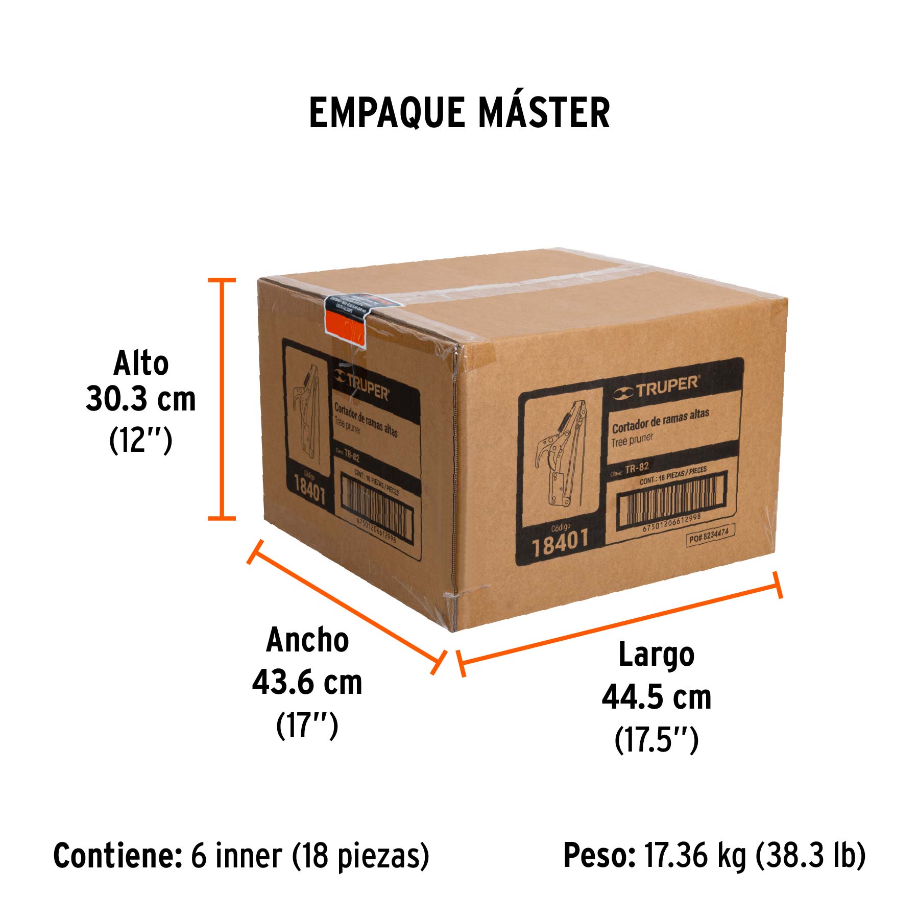 Cortador de ramas altas sin mango, hoja de acero SK5 de 14" TRUPER