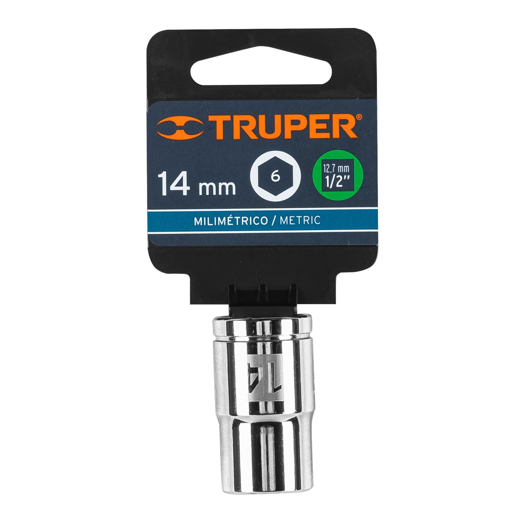 Dado de 14 mm, 6 puntas, cuadro 1/2", TRUPER TRUPER