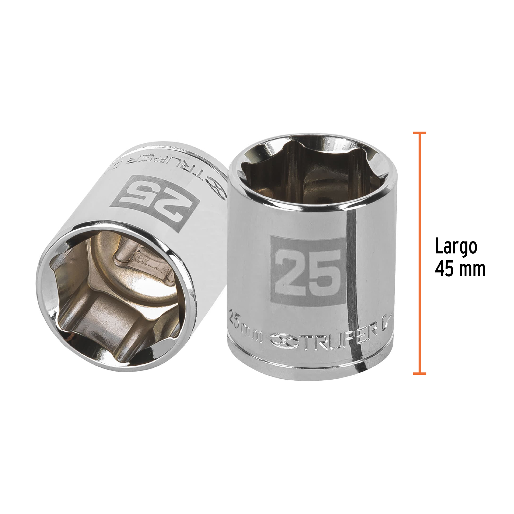 Dado de 25 mm, 6 puntas, cuadro 1/2", TRUPER TRUPER