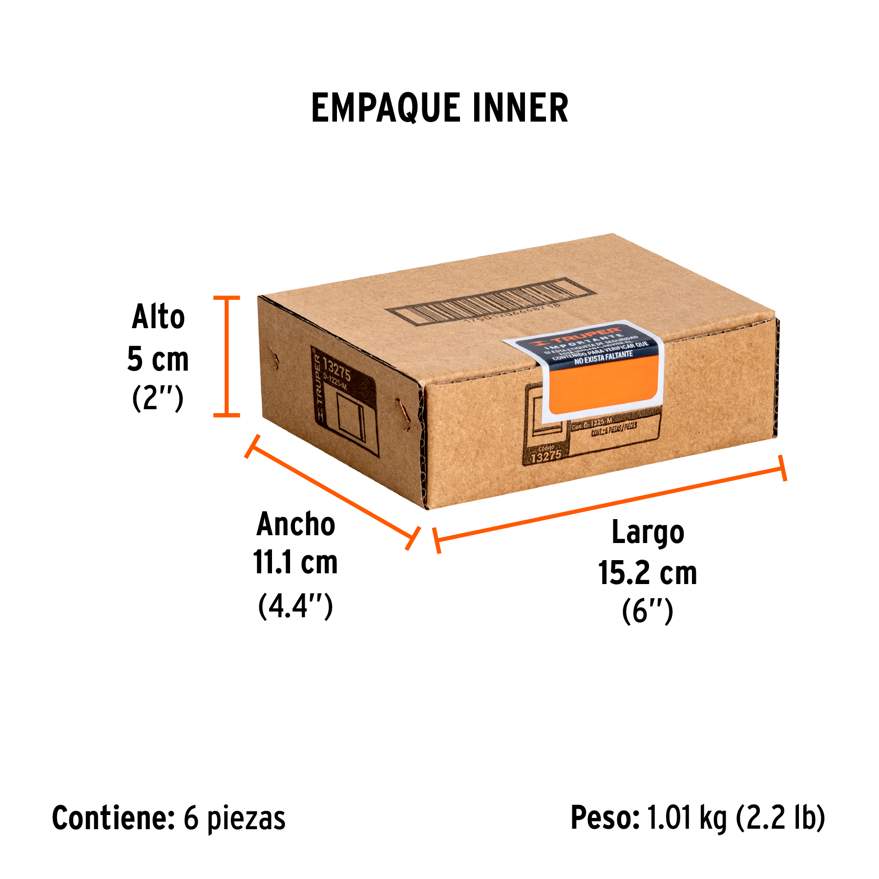 Dado de 25 mm, 6 puntas, cuadro 1/2", TRUPER TRUPER