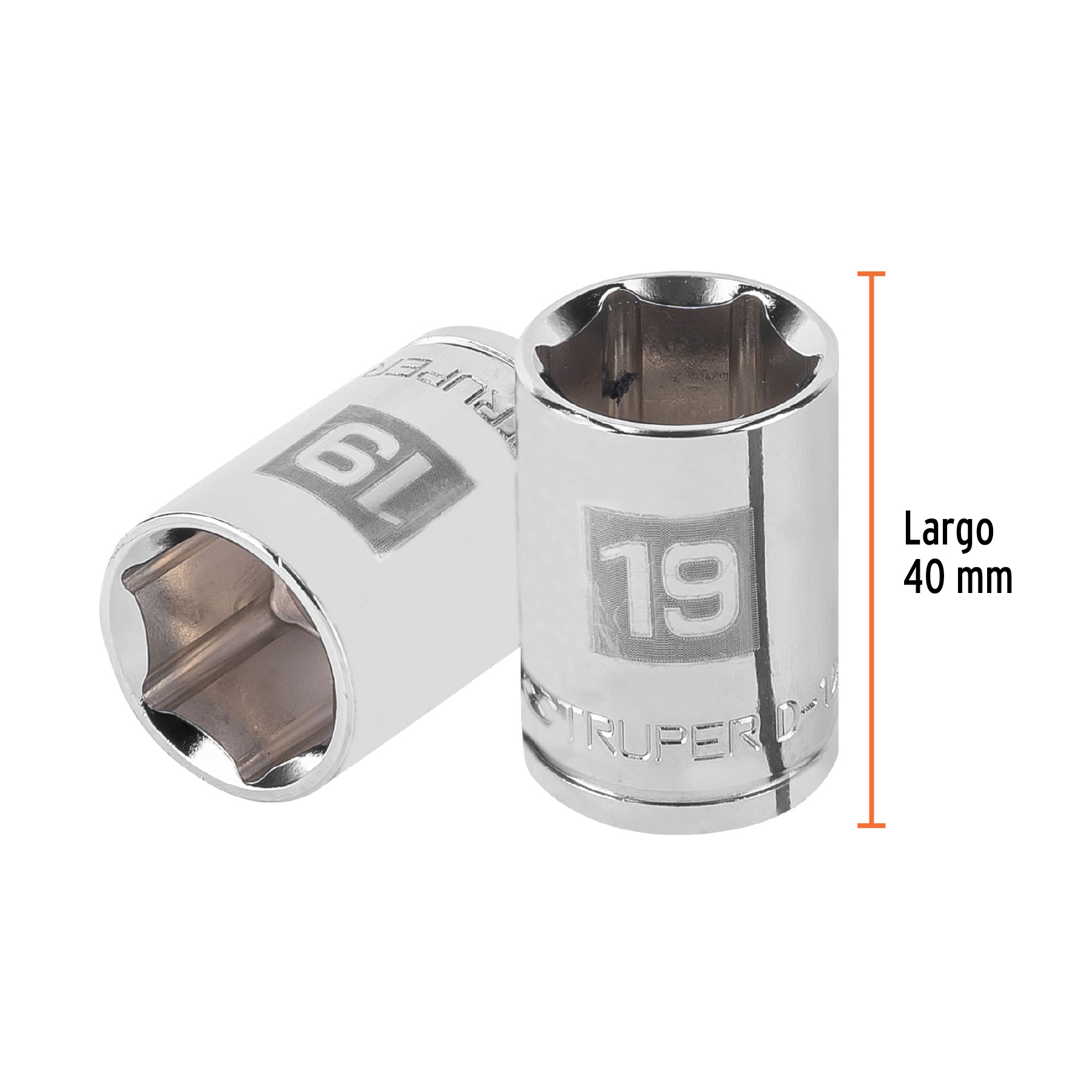 Dado de 19 mm, 6 puntas, cuadro 1/2", TRUPER TRUPER