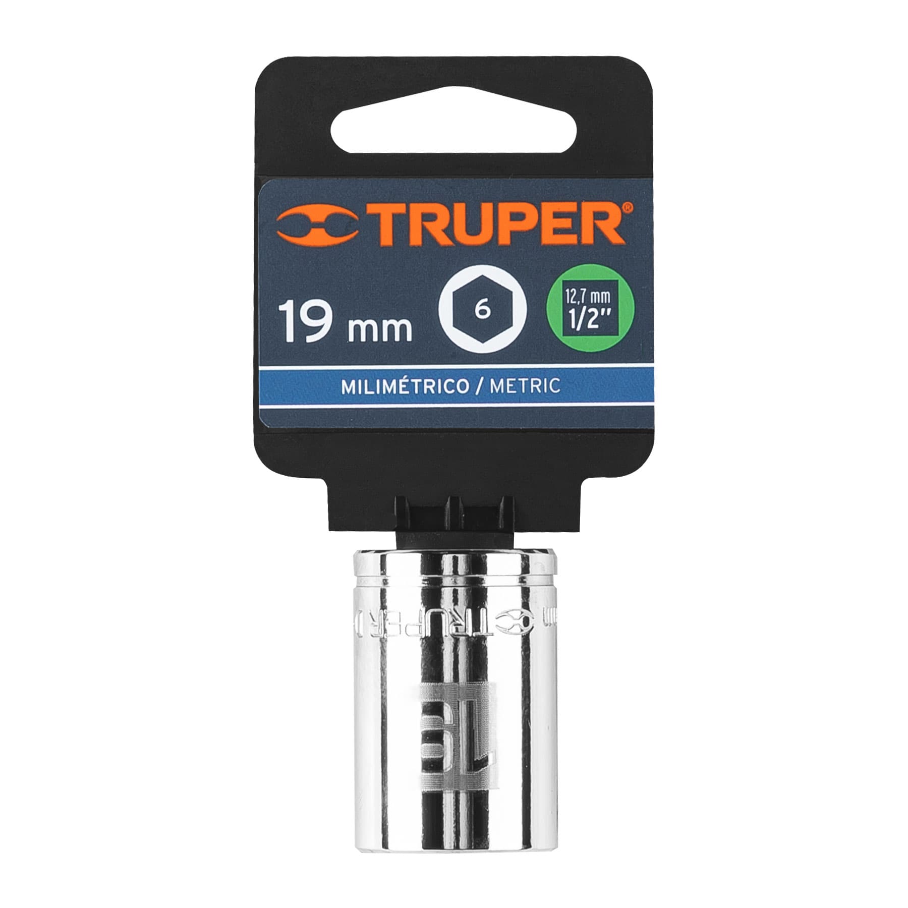 Dado de 19 mm, 6 puntas, cuadro 1/2", TRUPER TRUPER