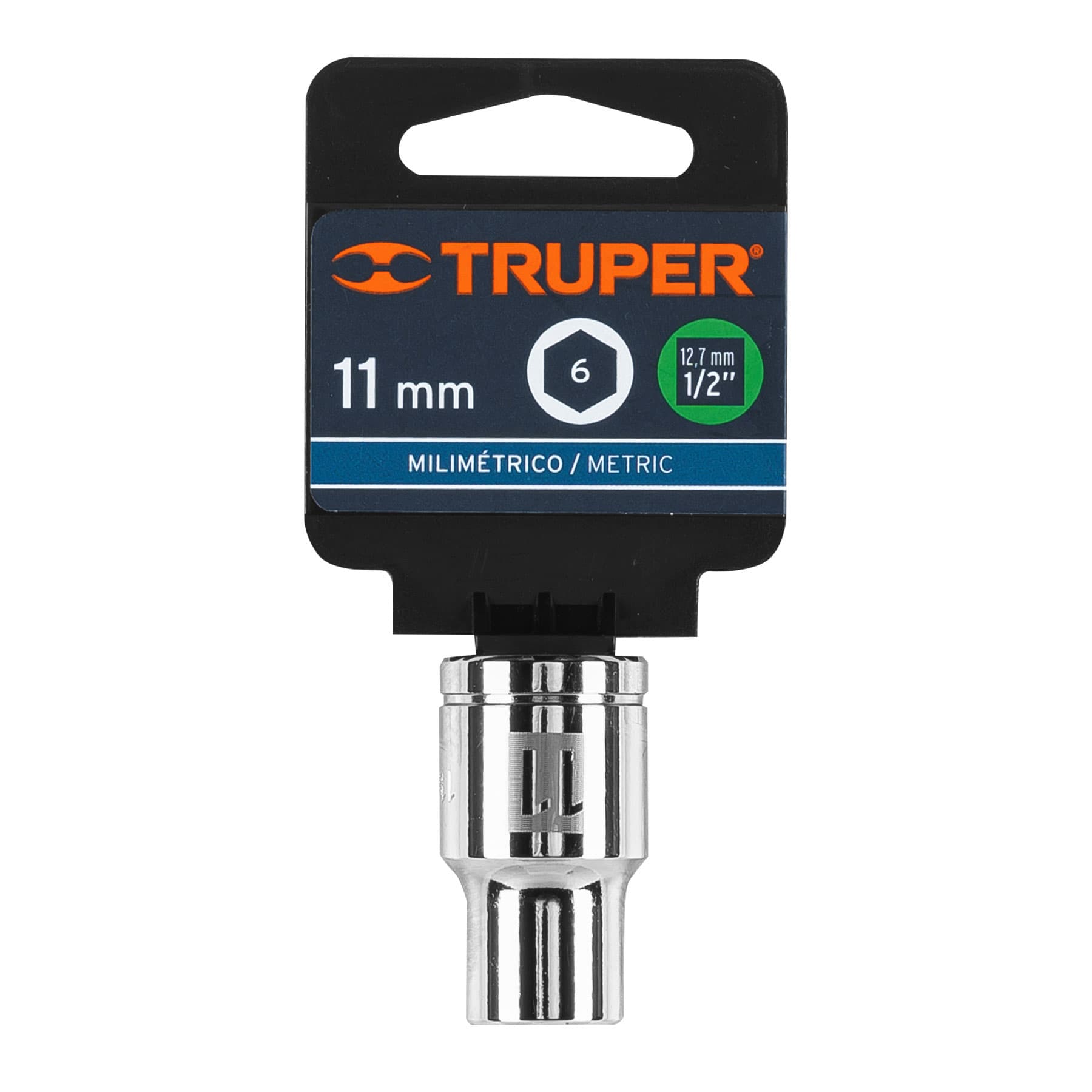 Dado de 11 mm, 6 puntas, cuadro 1/2", TRUPER TRUPER
