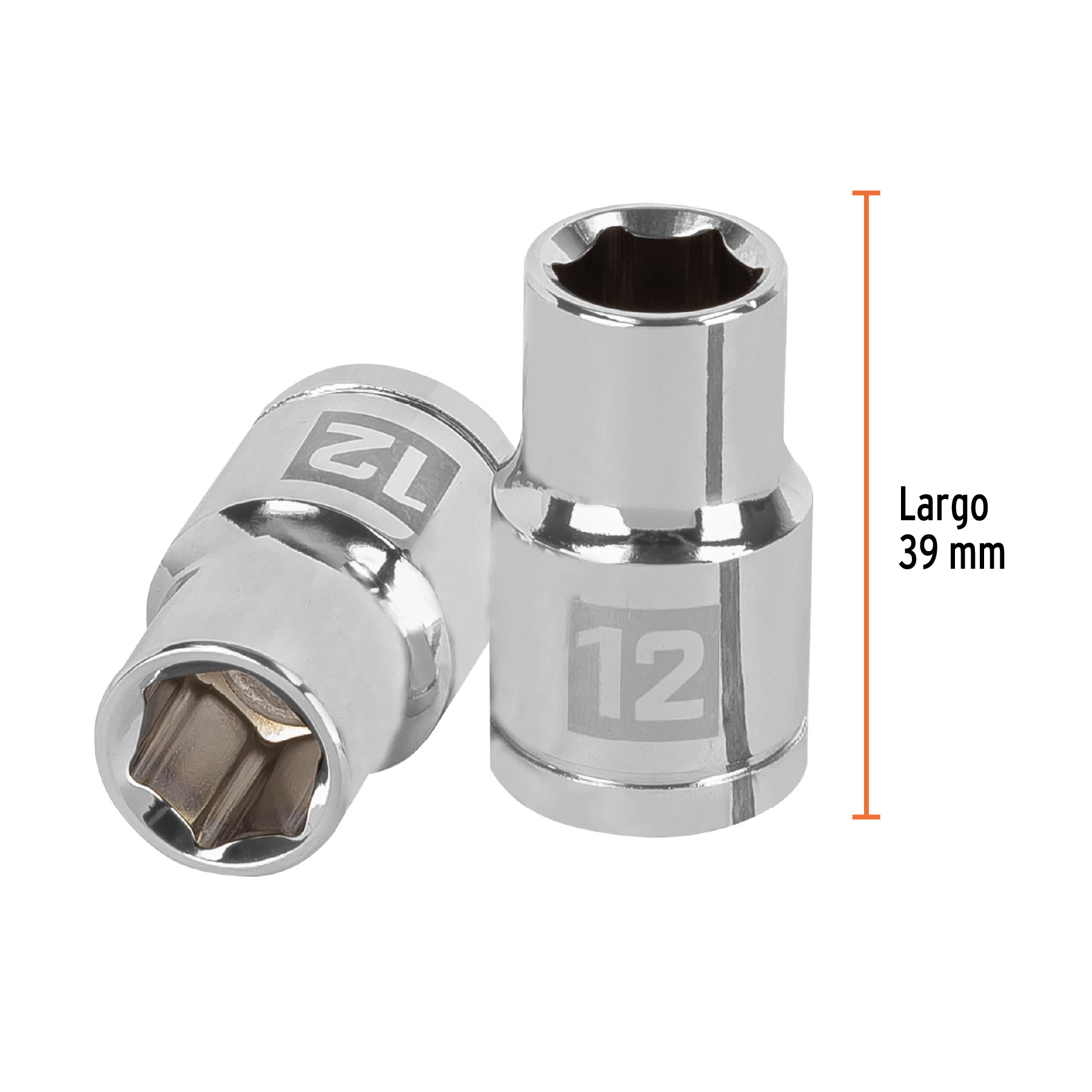 Dado de 12 mm, 6 puntas, cuadro 1/2", TRUPER TRUPER
